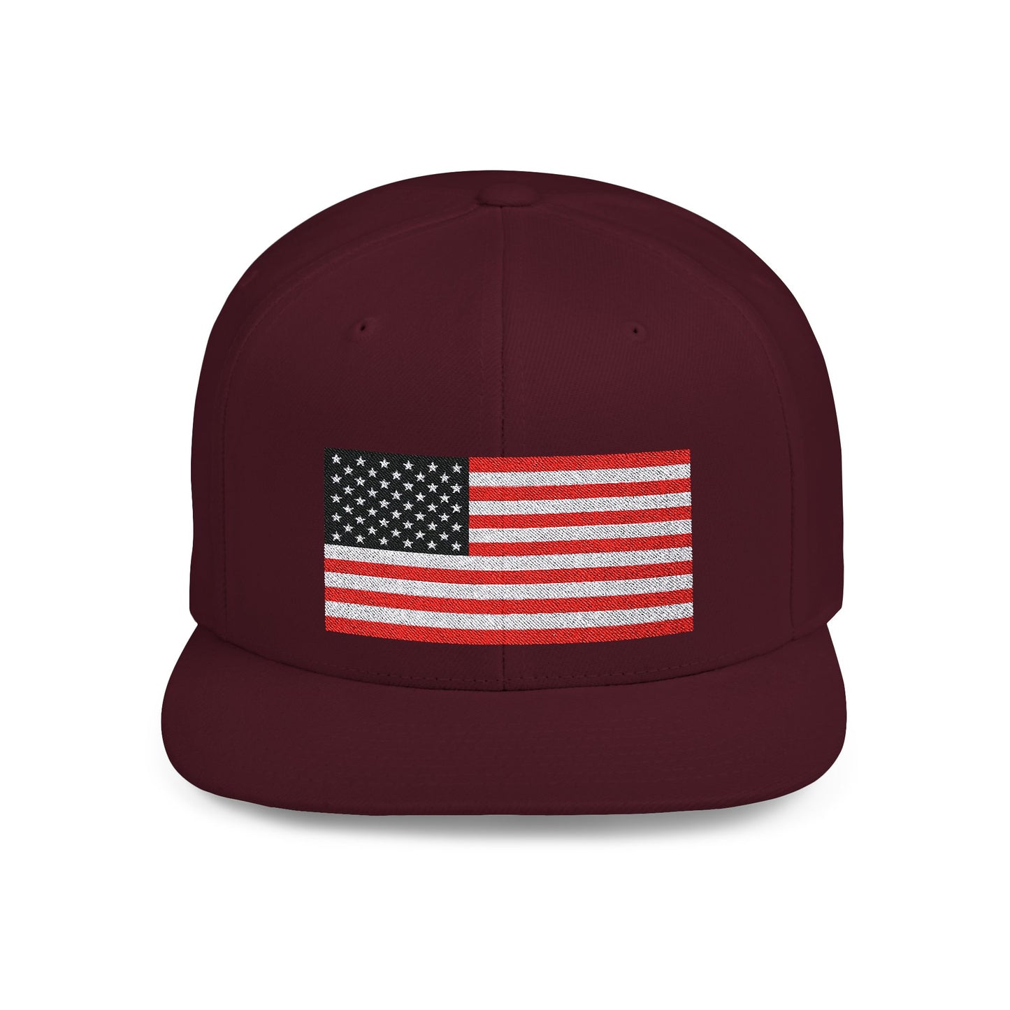 Princess Grace Patriotic Flat Bill Snapback Hat American Flag Design