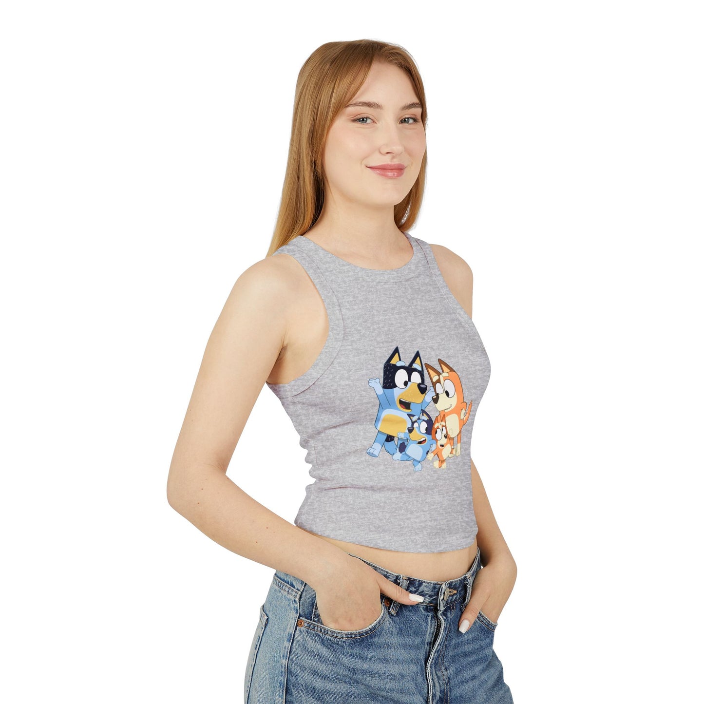 Princess Grace Cute Bluey Character Racer Tank Top