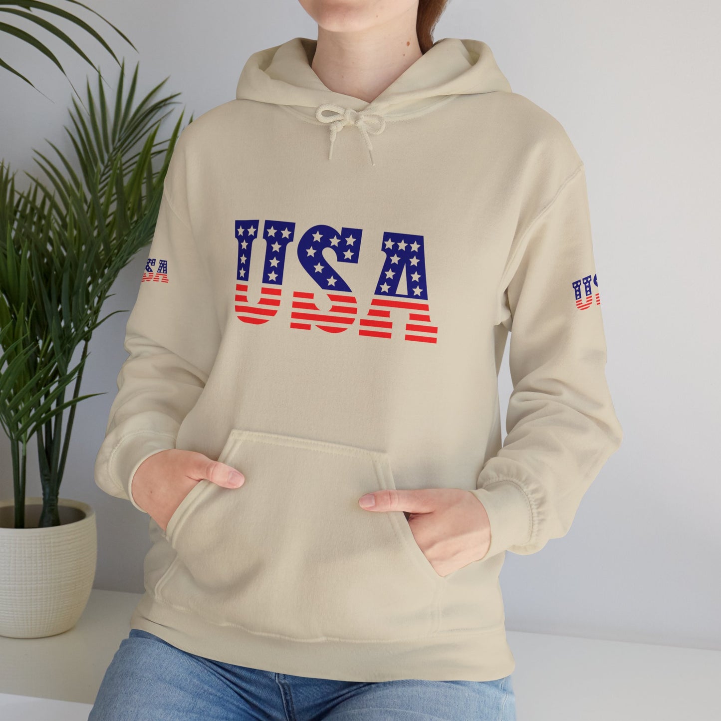 Princess Grace USA Proud Unisex Heavy Blend Hooded Sweatshirt Patriotic Eagle Design