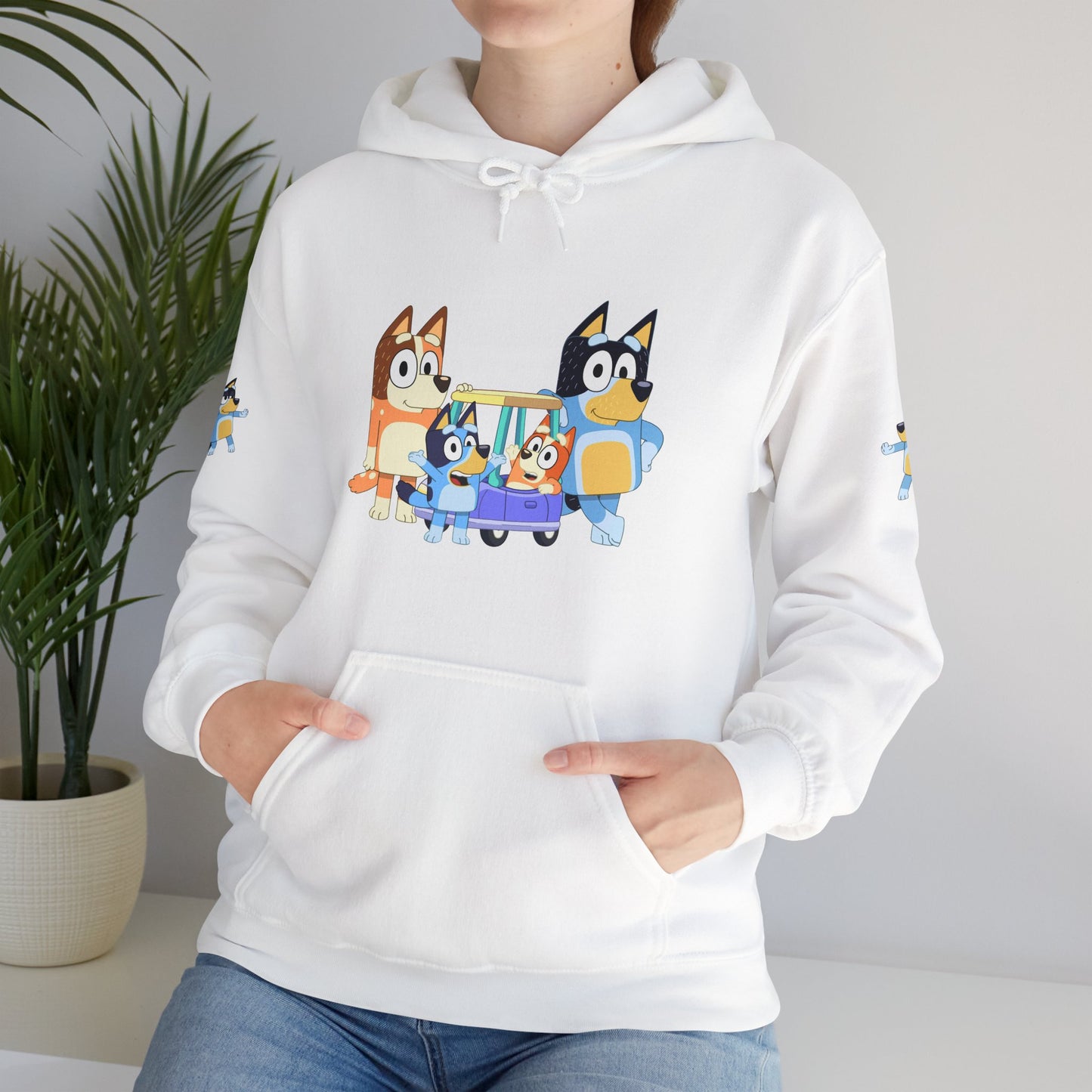 Princess Grace Bluey Fun Family Cartoon Hoodie - Unisex Heavy Blend with Playful Characters