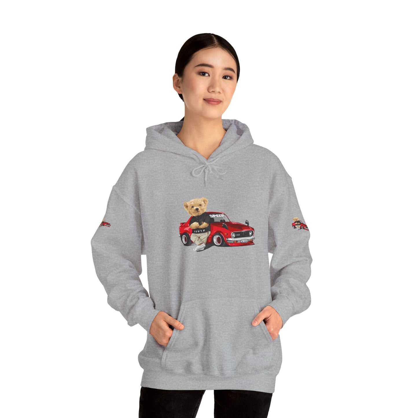 Princess Grace Vintage Bear Car Hoodie Fun Unisex Sweatshirt for Auto Lovers