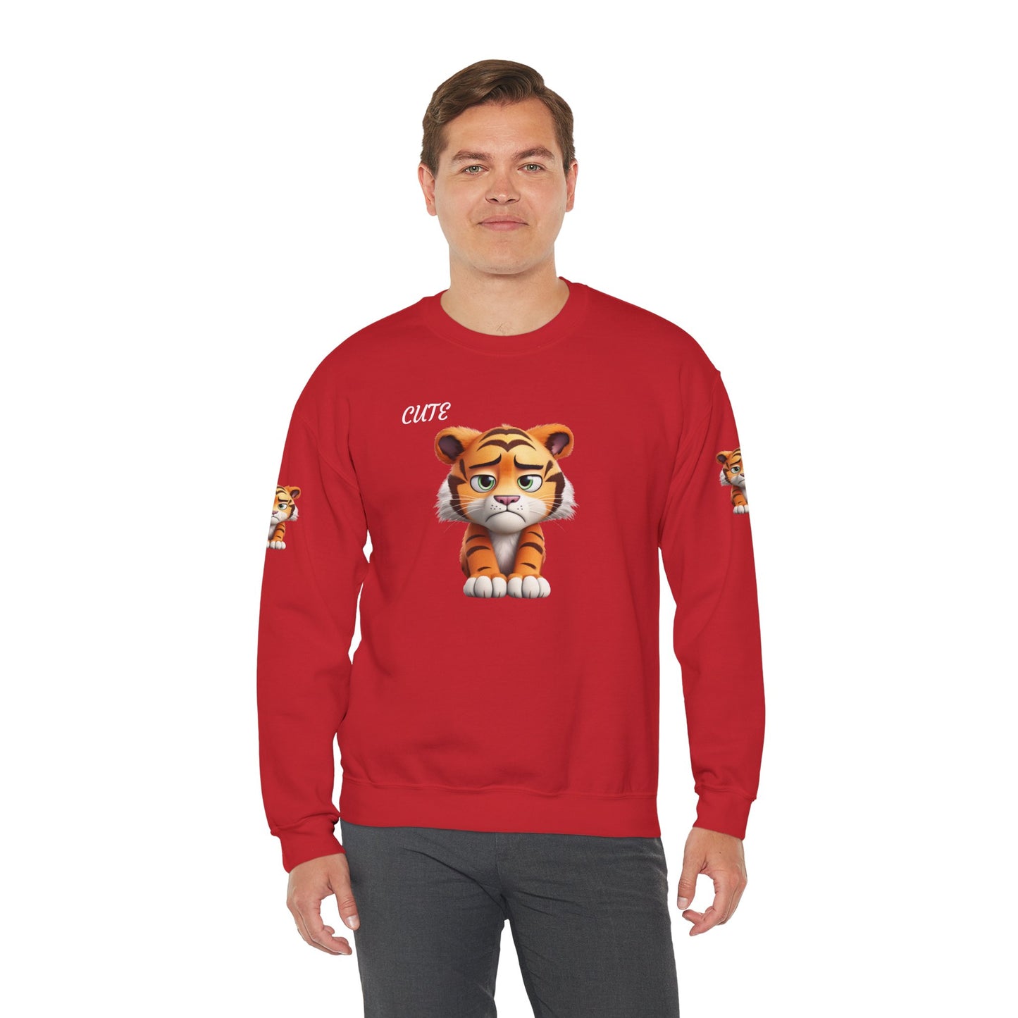 Princess Grace Cute Tiger Graphic Unisex Crewneck Sweatshirt for Animal Lovers