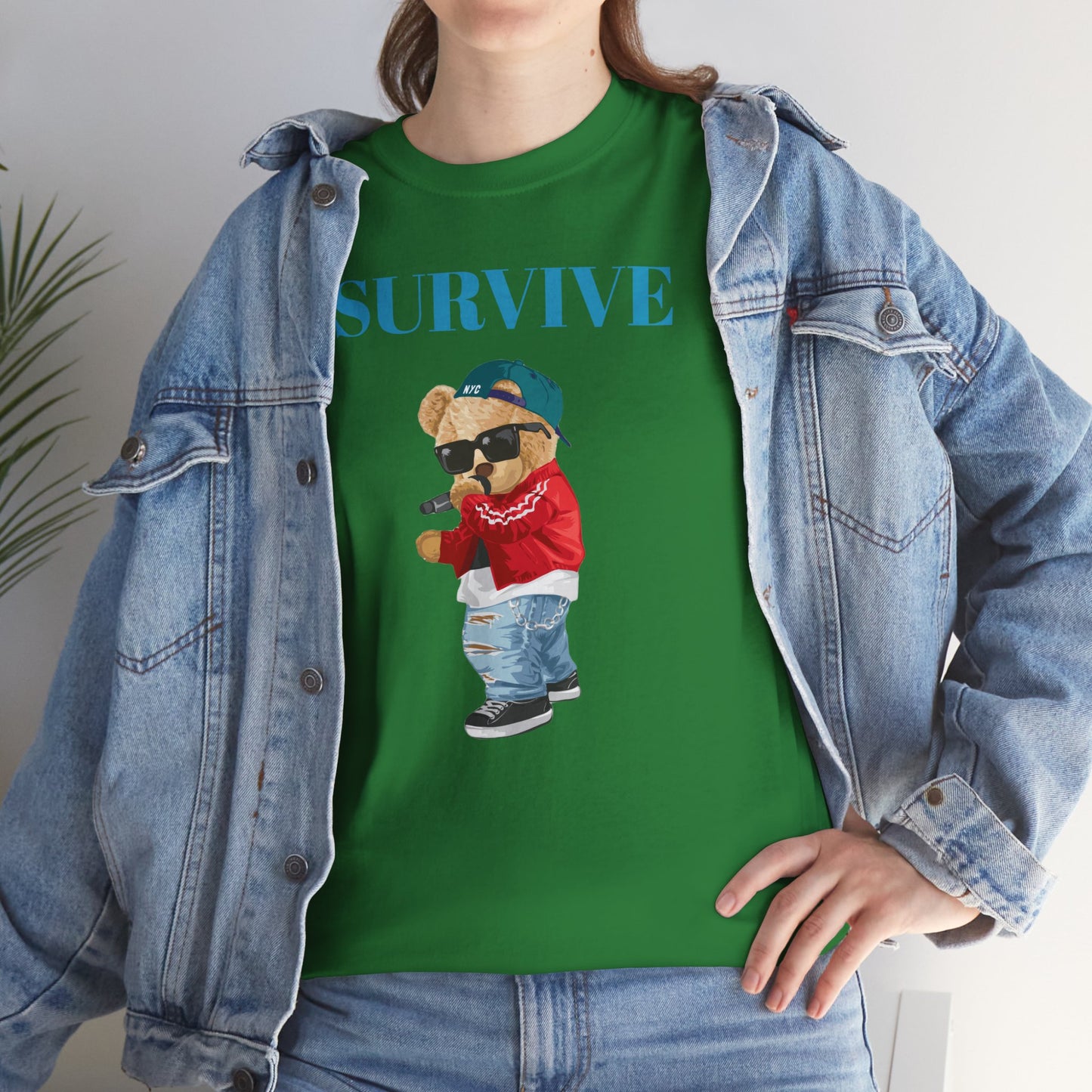 Princess Grace Survive Bear Unisex Heavy Cotton Tee Trendy Casual Wear