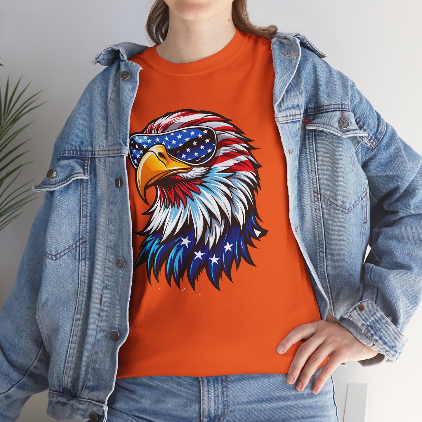 Princess Grace Patriotic Eagle Unisex Heavy Cotton Tee 4th of July Spirit