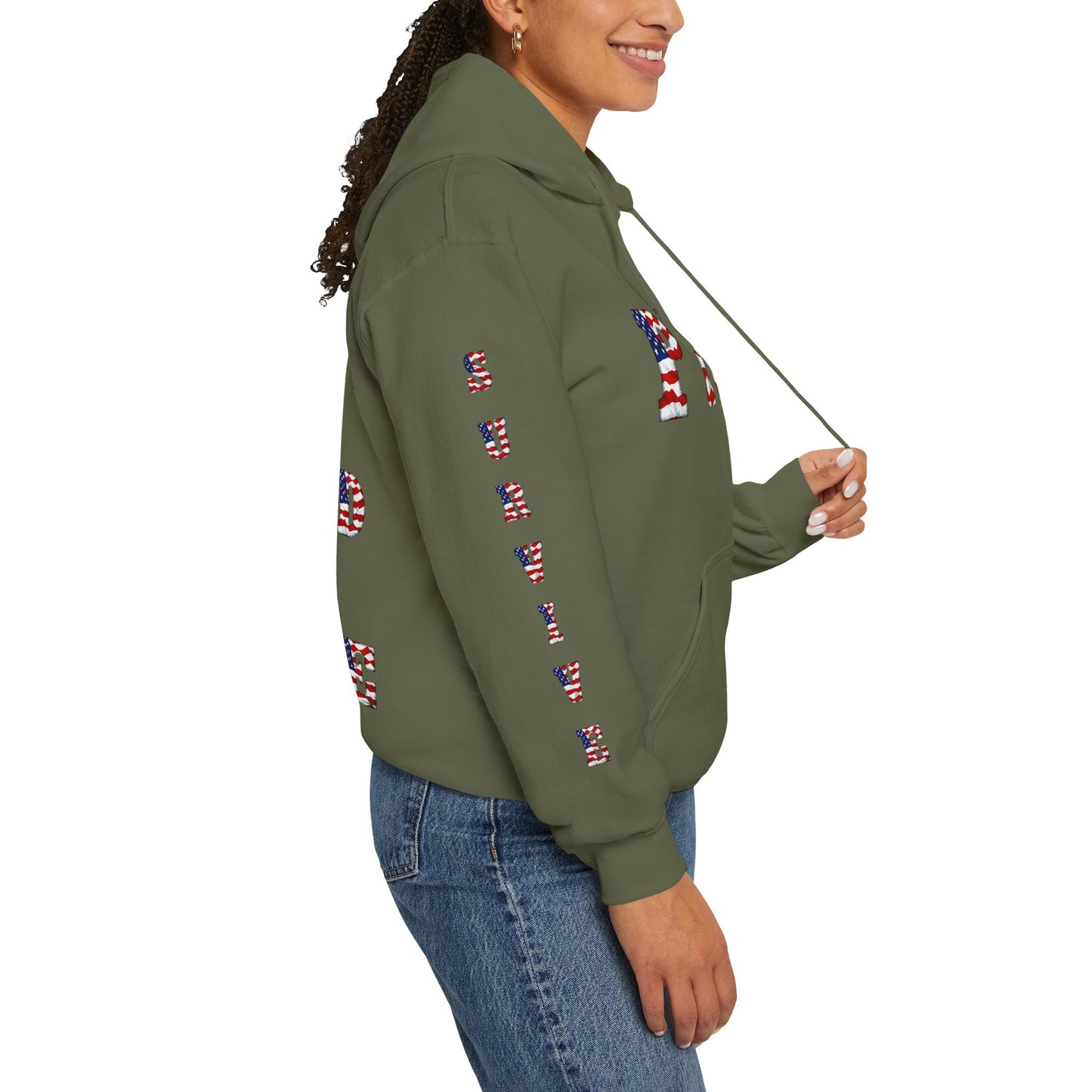 Princess Grace PTSD Awareness Unisex Heavy Blend Hoodie Support Survivors with American Flag Design
