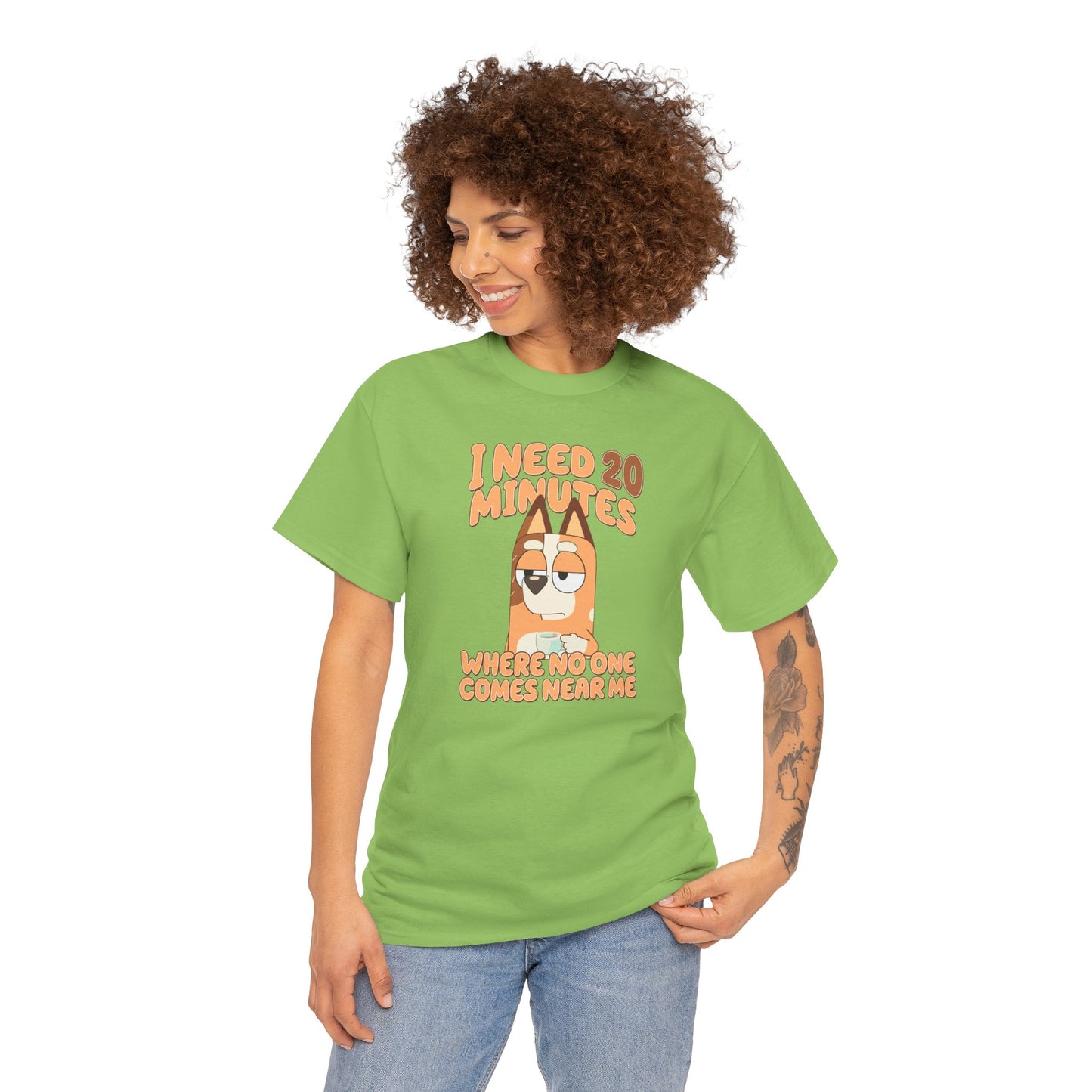 Princess Grace Bluey Funny Graphic Tee "I Need 20 Minutes"