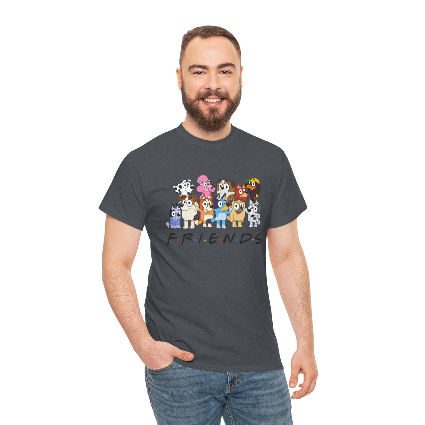 Princess Grace Bluey Friends Cartoon Unisex Heavy Cotton Tee Fun & Playful Design