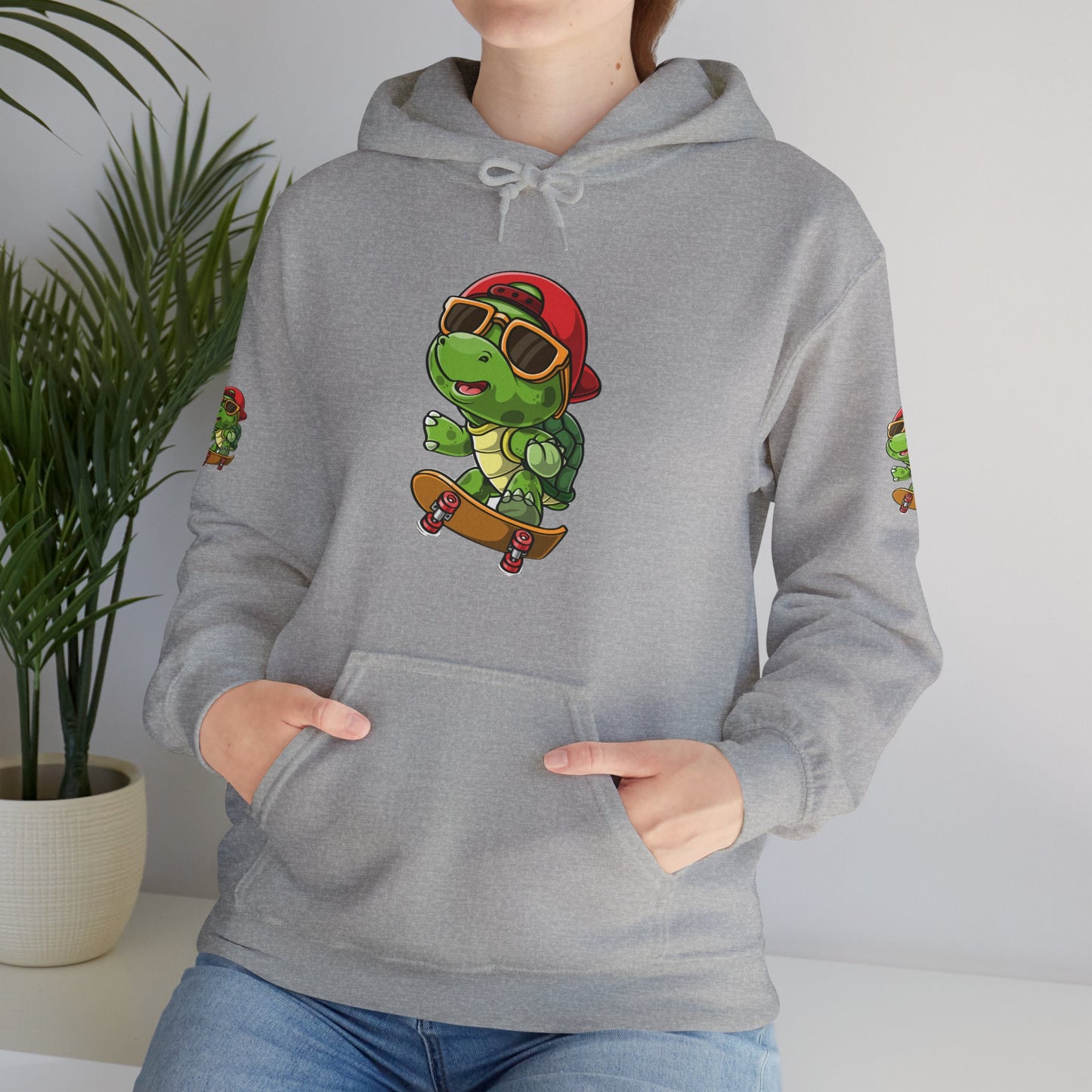 Princess Grace Cool Skateboarding Turtle Unisex Hoodie Fun and Stylish