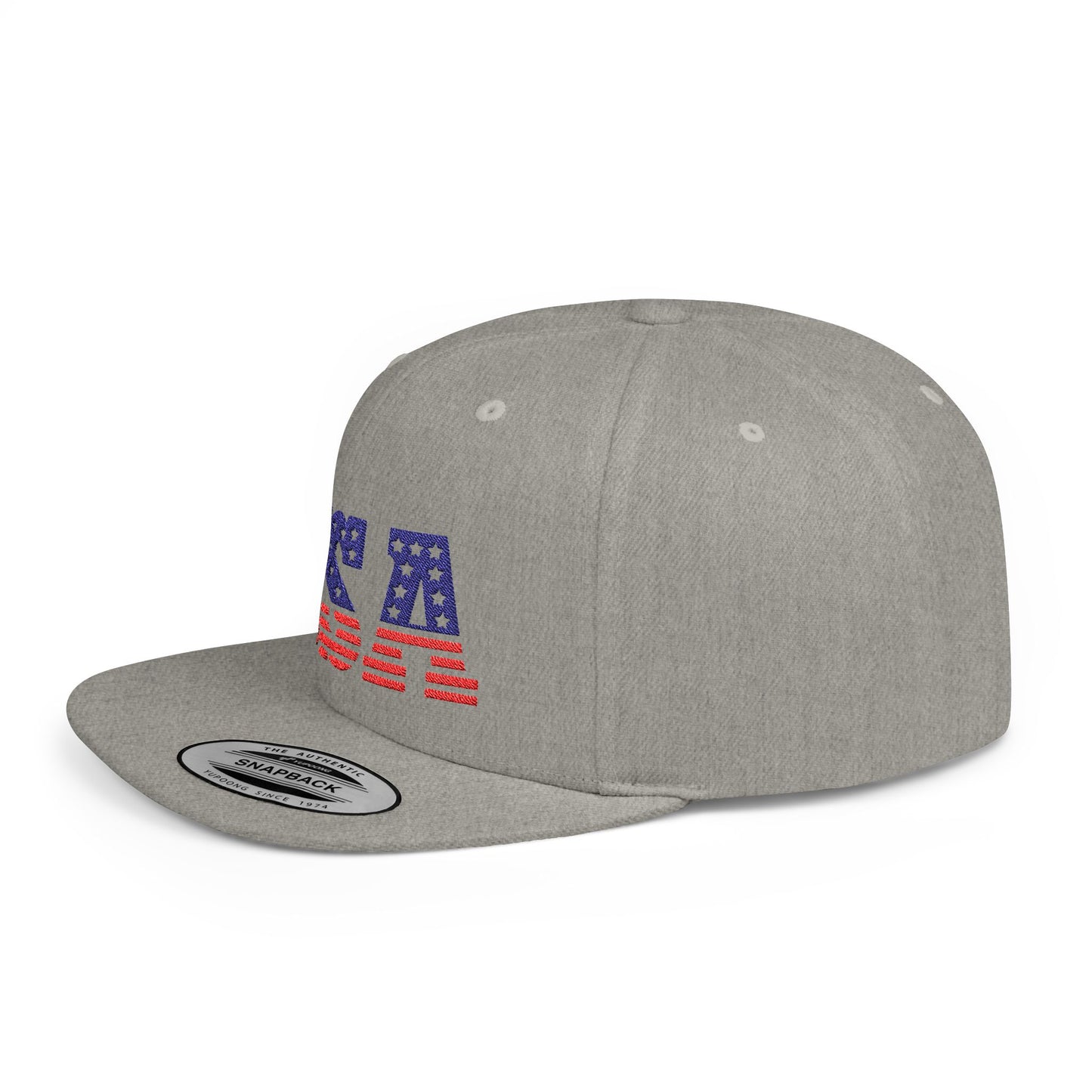 Princess Grace USA Flag Flat Bill Snapback Cap Patriotic Adjustable Hat for Summer Celebrations