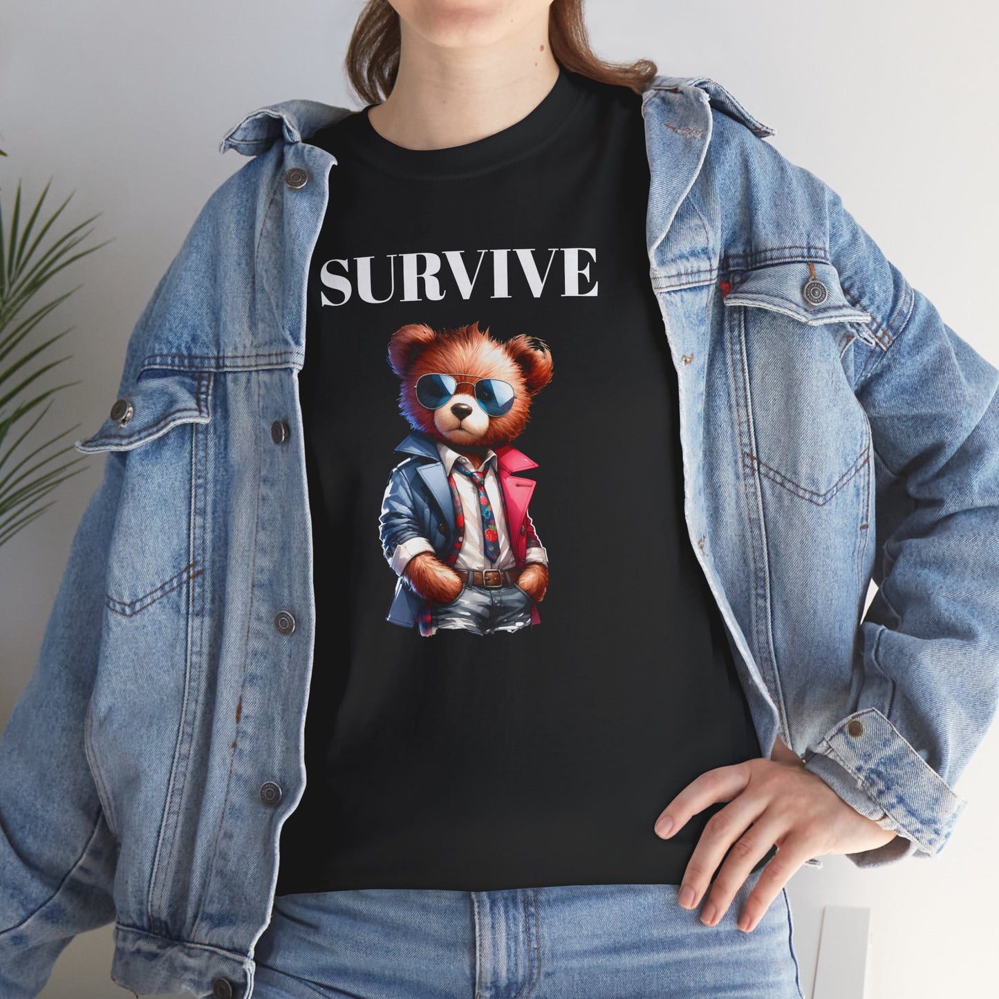 Princess Grace Survive Graphic Unisex Heavy Cotton Tee Cool Casual Wear for Animal Lovers