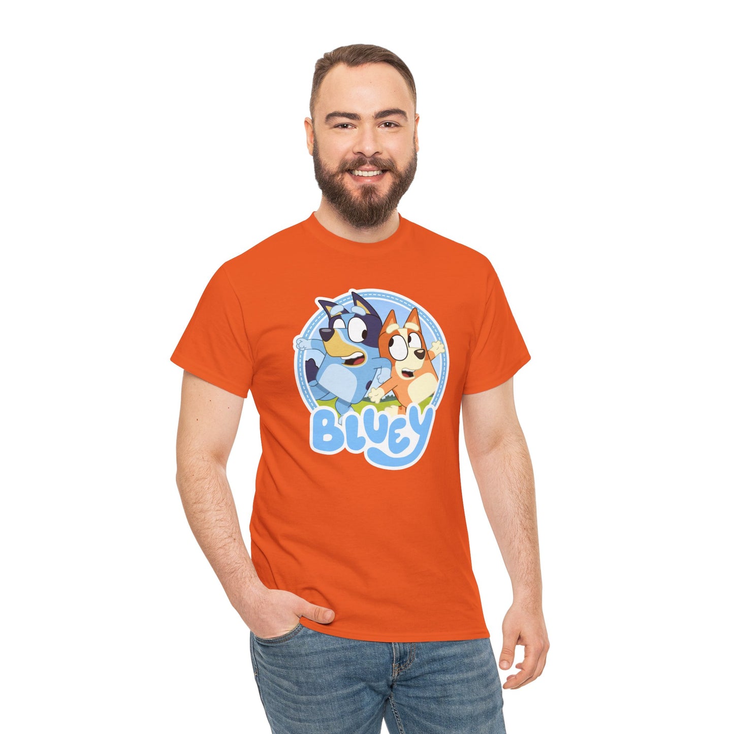 Princess Grace Bluey Fun Unisex Heavy Cotton Tee Perfect Gift for Kids and Cartoon Lovers
