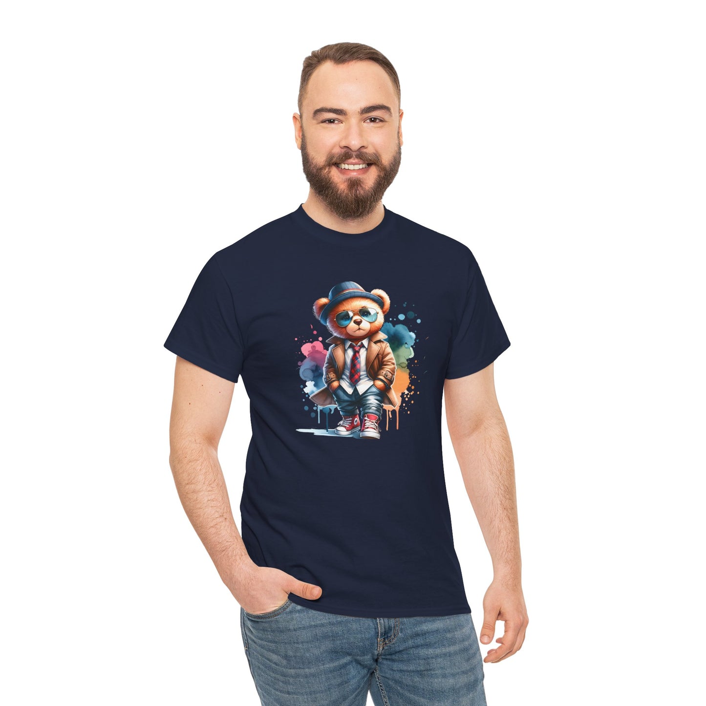 Princess Grace Stylish Bear Illustration Unisex Heavy Cotton Tee Trendy and Fun T-Shirt