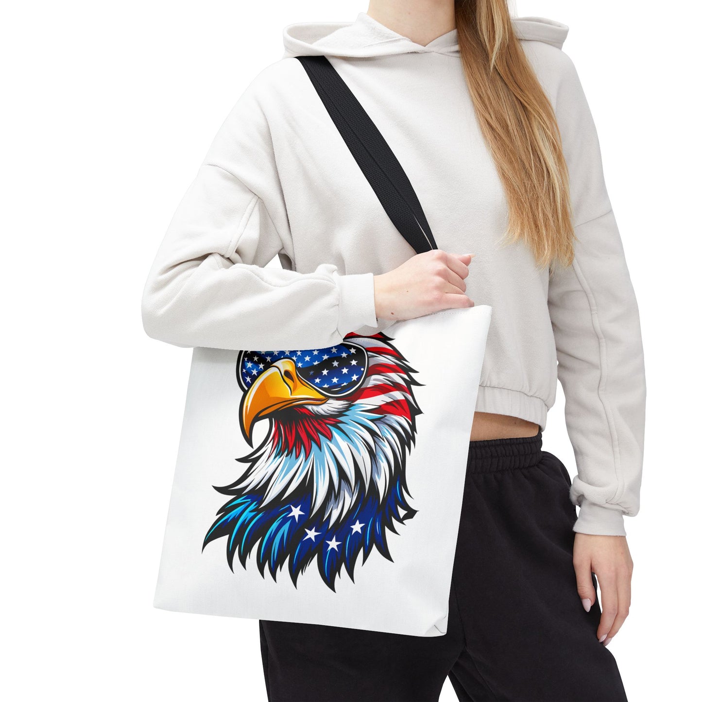 Princess Grace Patriotic Eagle Tote Bag Cool American Eagle Design for Fourth of July & Everyday Use