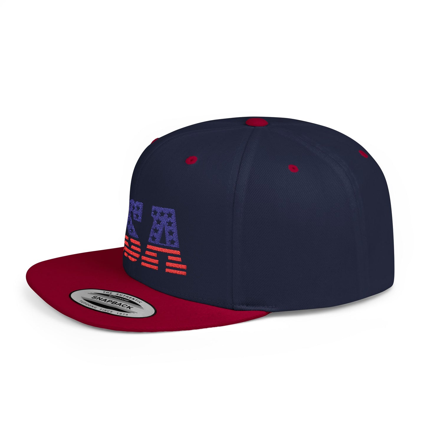 Princess Grace USA Flag Flat Bill Snapback Cap Patriotic Adjustable Hat for Summer Celebrations