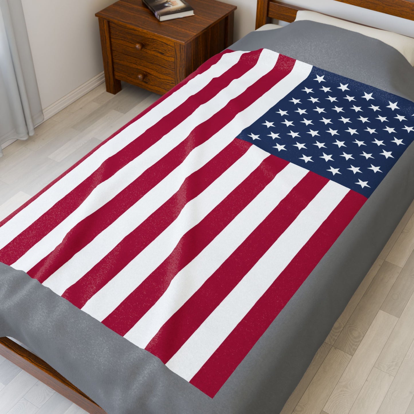 Princess Grace  USA Flag Velveteen Plush Blanket  Cozy Home Decor for Patriotic Celebrations