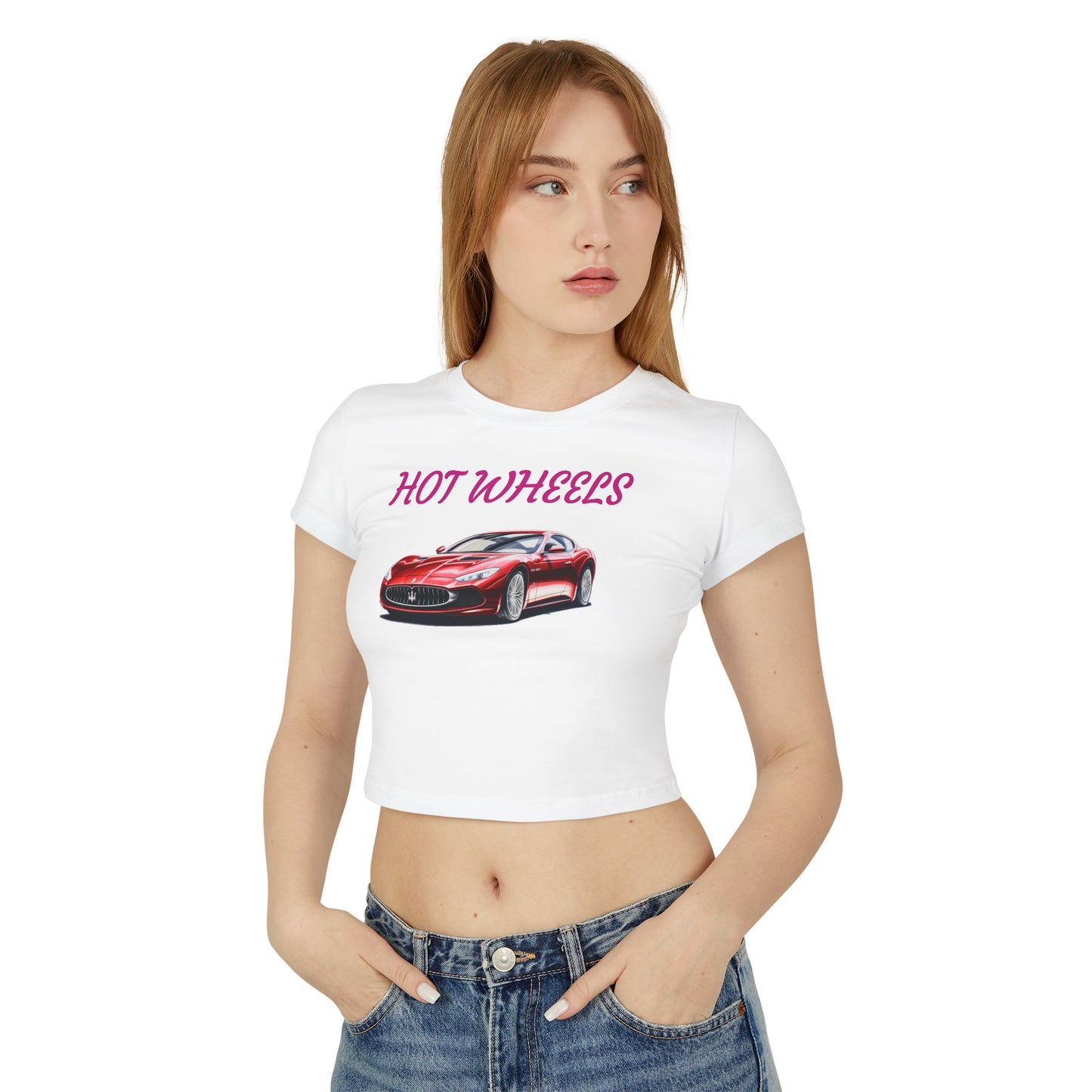 Princess Grace Hot Wheels Women's Baby Tee Sporty Graphic T-Shirt for Car Enthusiasts