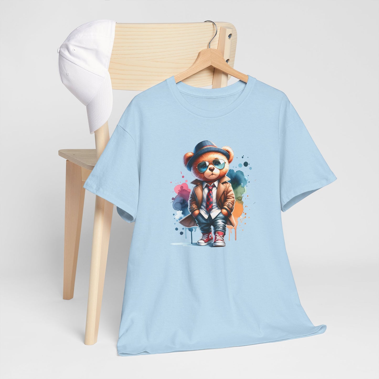 Princess Grace Stylish Bear Illustration Unisex Heavy Cotton Tee Trendy and Fun T-Shirt