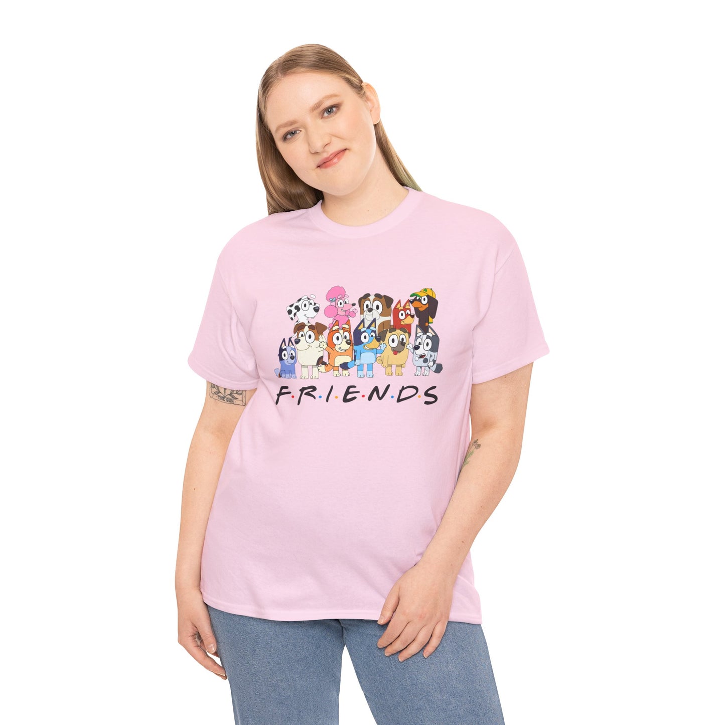 Princess Grace Bluey Friends Cartoon Unisex Heavy Cotton Tee Fun & Playful Design