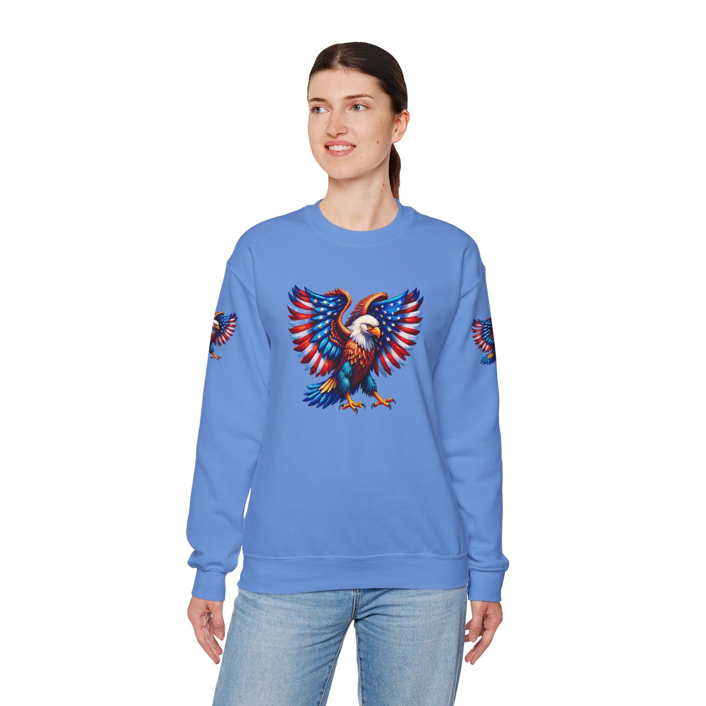 Princess Grace Eagle Wings Unisex Crewneck Sweatshirt Patriotic Graphic Pullover