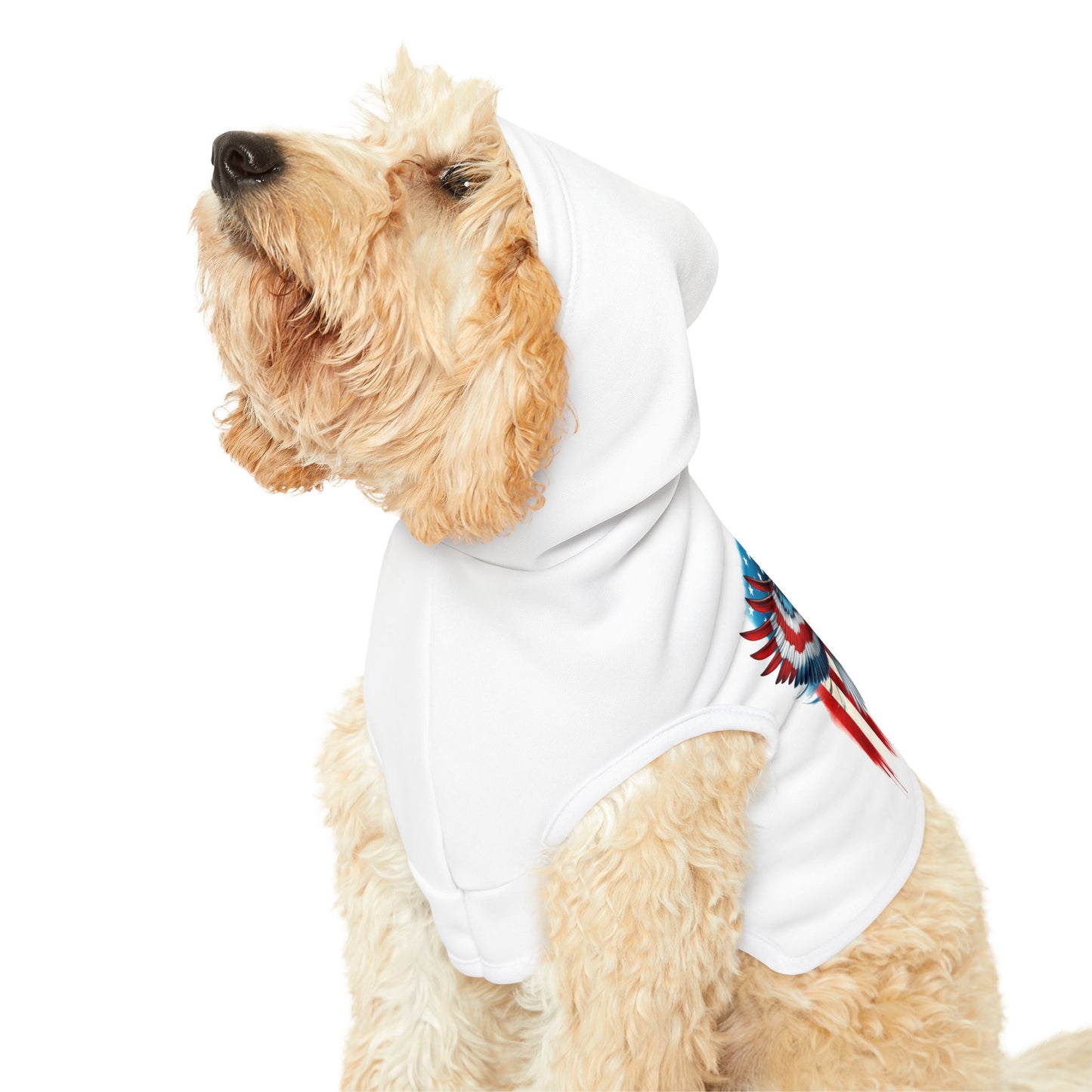 Princess Grace Patriotic Eagle Pet Hoodie USA Flag Design for Dogs