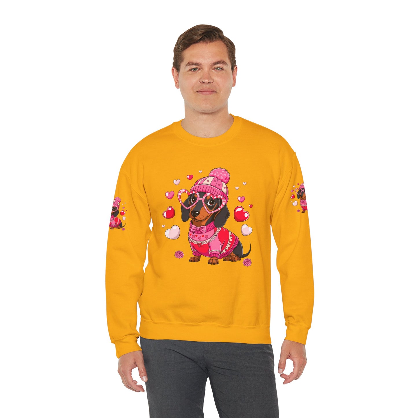 Princess Grace Cute Dachshund Love Sweatshirt Cozy Unisex Crewneck for Pet Lovers