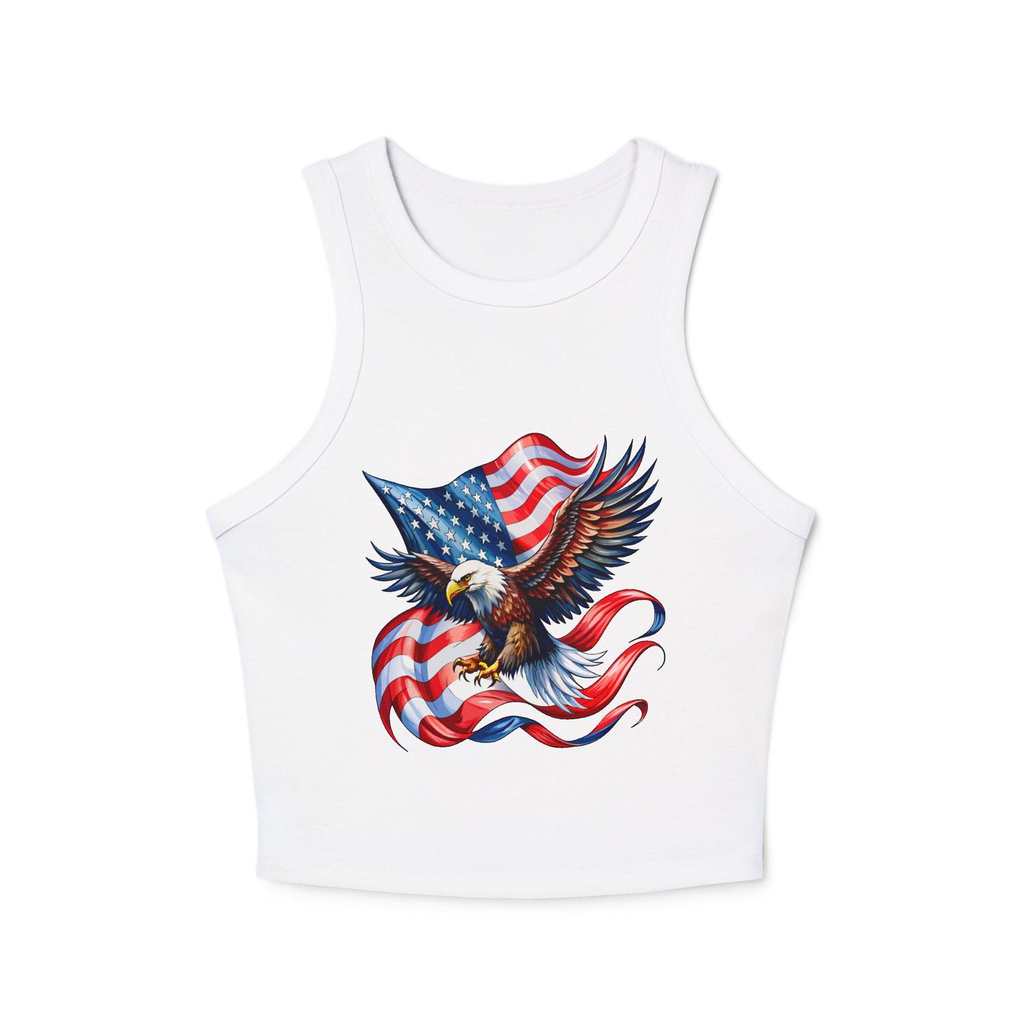 Princess Grace Patriotic Eagle Racer Tank Top for Women USA Design