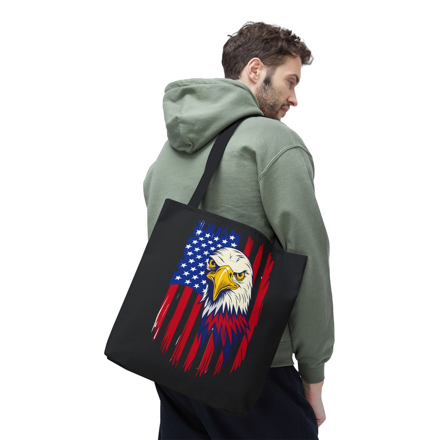 Princess Grace Patriotic Eagle Tote Bag USA Flag Design for Independence Day and Everyday Use