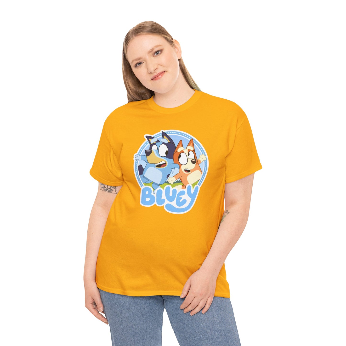 Princess Grace Bluey Fun Unisex Heavy Cotton Tee Perfect Gift for Kids and Cartoon Lovers
