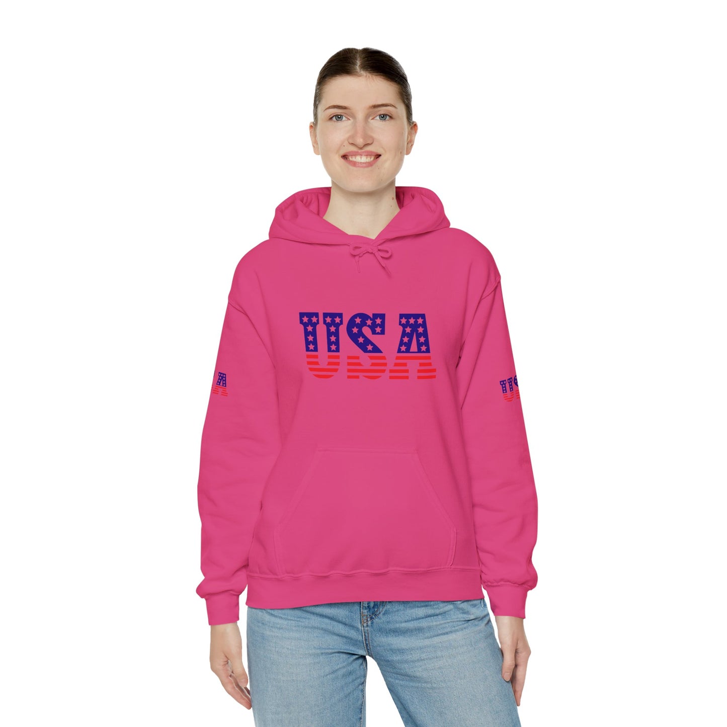 Princess Grace USA Proud Unisex Heavy Blend Hooded Sweatshirt Patriotic Eagle Design