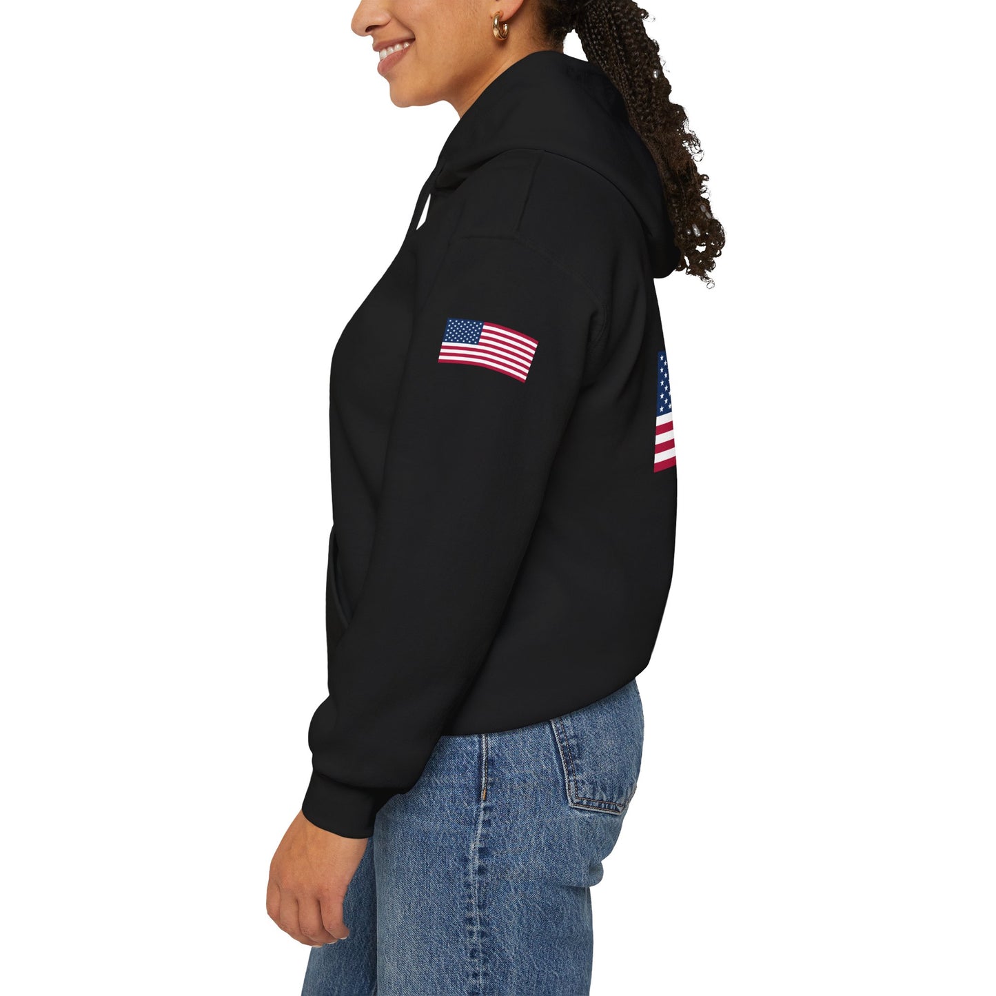 Princess Grace Patriotic American Flag Hoodie Unisex Heavy Blend Sweatshirt