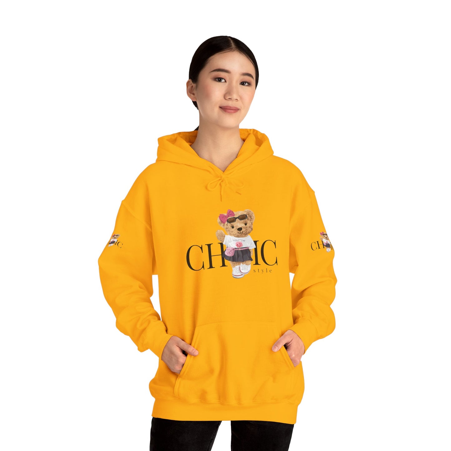 Princess Grace Chic Style Bear Unisex Hooded Sweatshirt Cute and Cozy Fashion