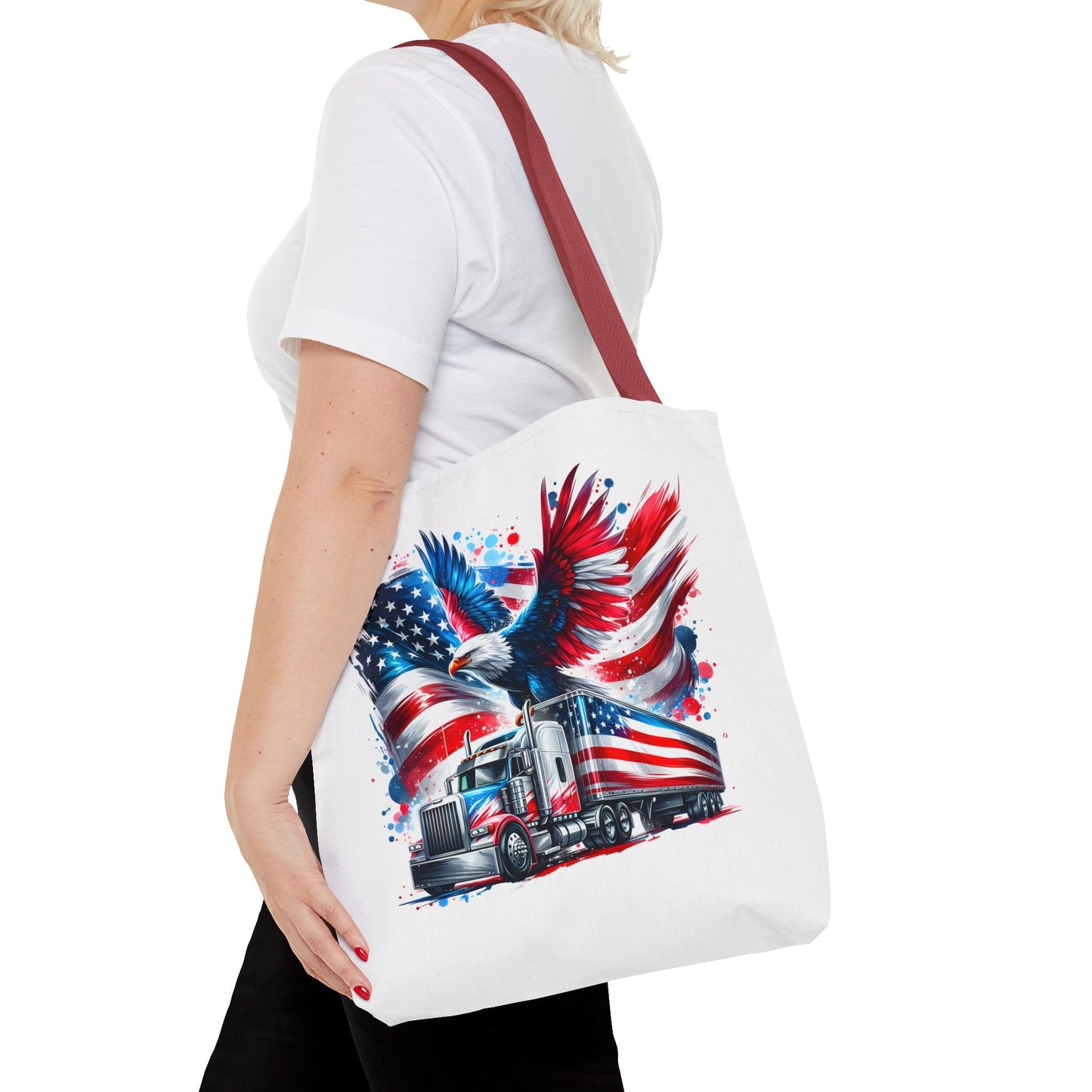 Princess Grace Patriotic Eagle Tote Bag American Flag Design