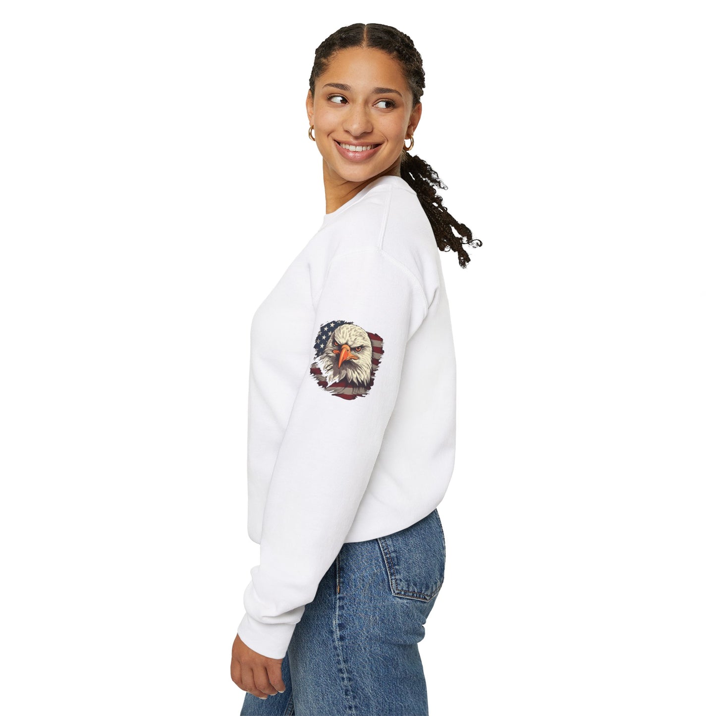 Princess Grace Patriotic Eagle Crewneck Sweatshirt Unisex Heavy Blend