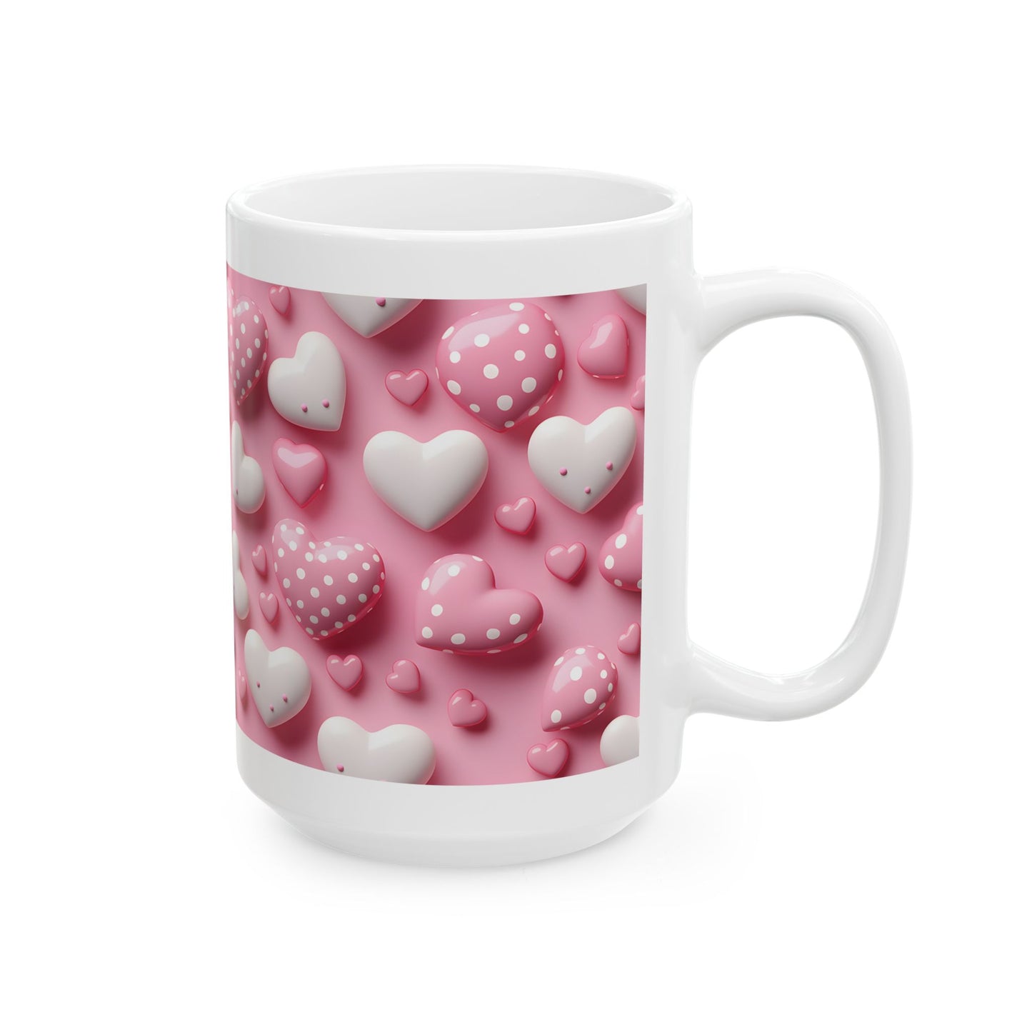 Princess Grace Cute Hearts Ceramic Mug Perfect for Valentine's Day and Everyday Love
