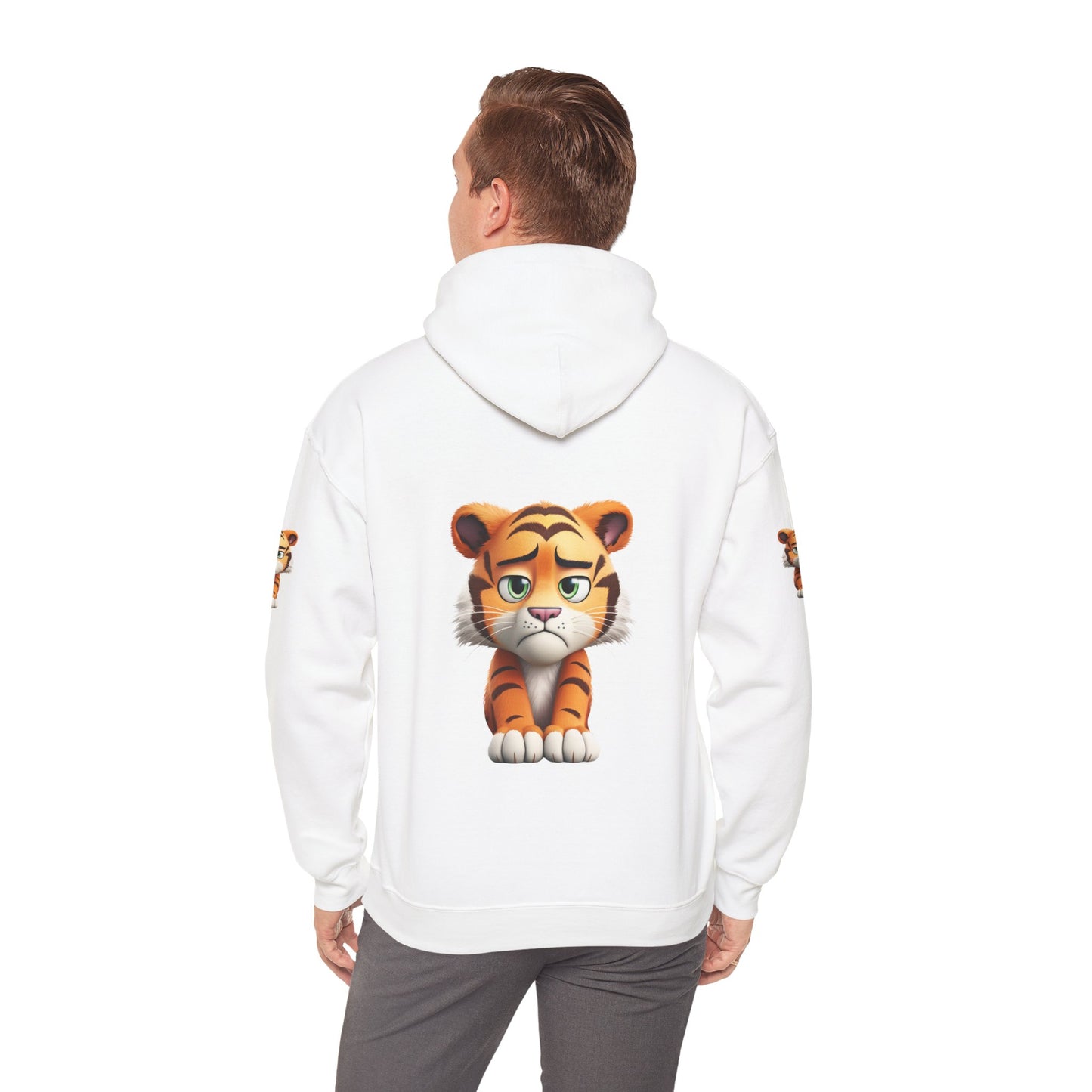 Princess Grace Playful Tiger Graphic Hoodie Unisex Heavy Blend Sweatshirt for Kids and Adults