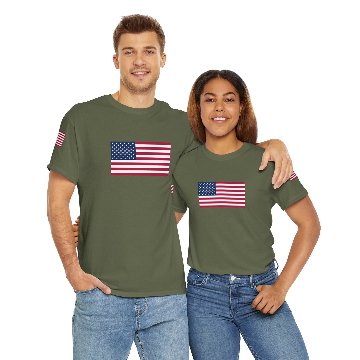Princess Grace Patriotic Unisex Heavy Cotton Tee with USA Flag Design