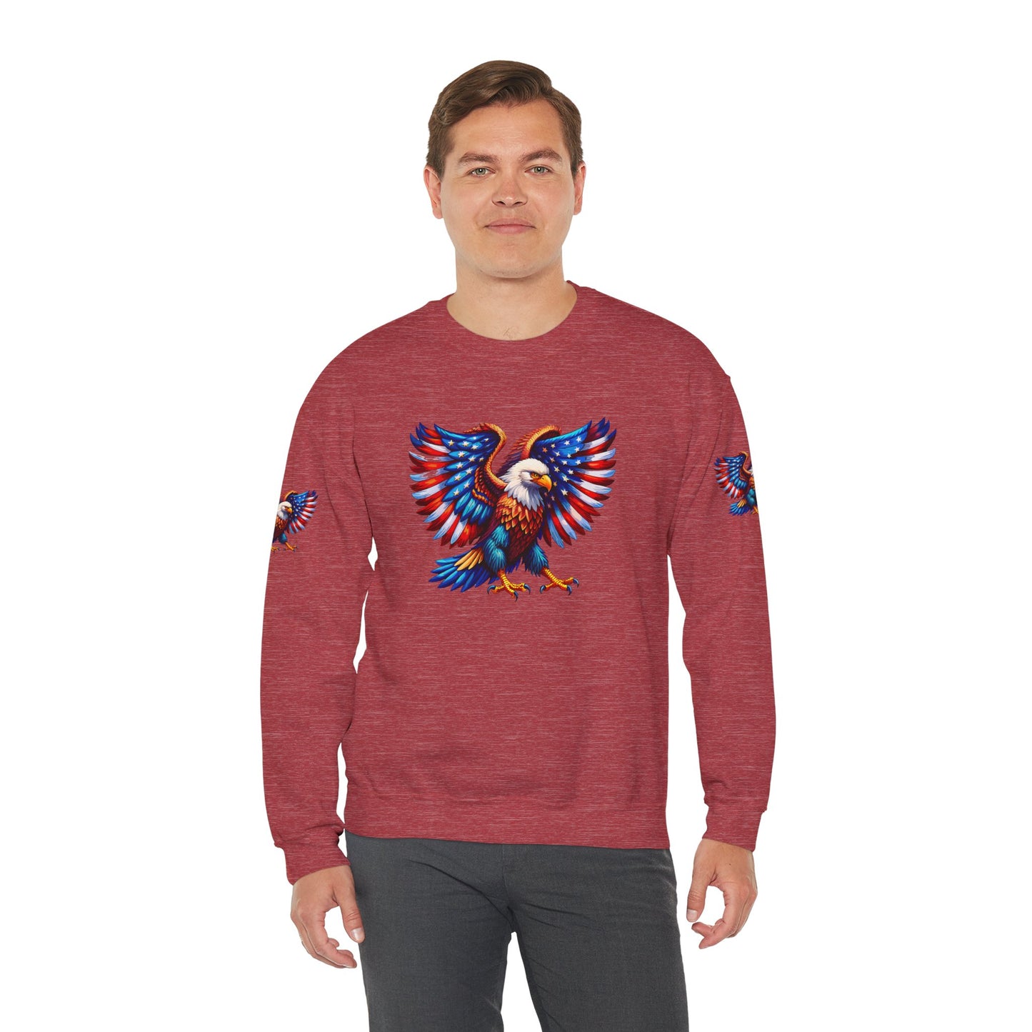 Princess Grace Eagle Wings Unisex Crewneck Sweatshirt Patriotic Graphic Pullover