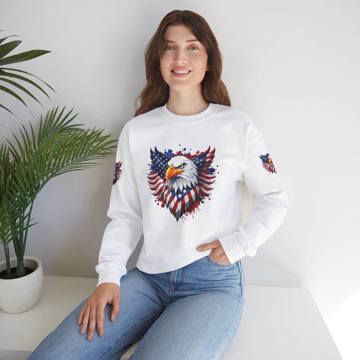 Princess Grace Patriotic Eagle Unisex Heavy Blend Crewneck Sweatshirt