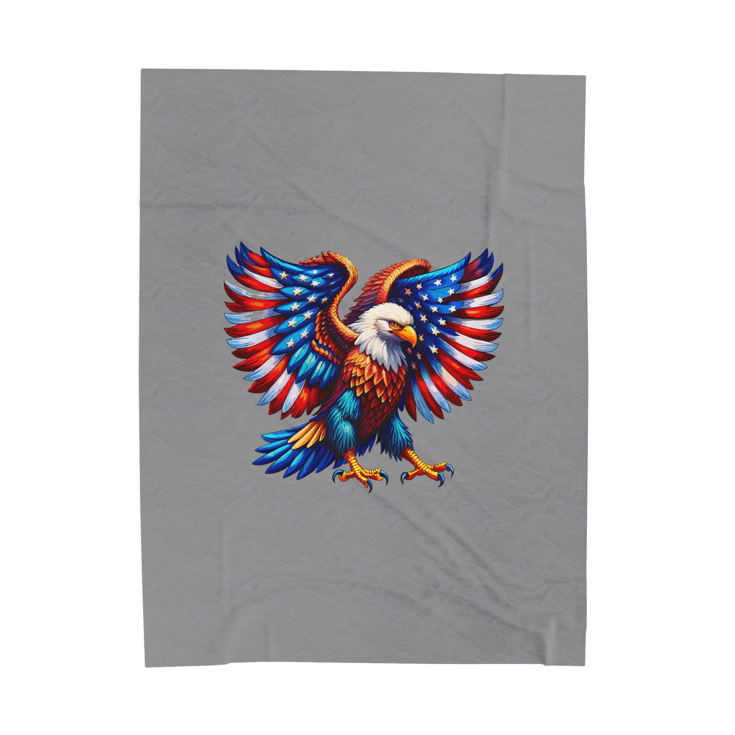 Princess Grace Patriotic Eagle Velveteen Plush Blanket Cozy American Flag Throw for Independence Day Memorial Day and Year Round Patriotism