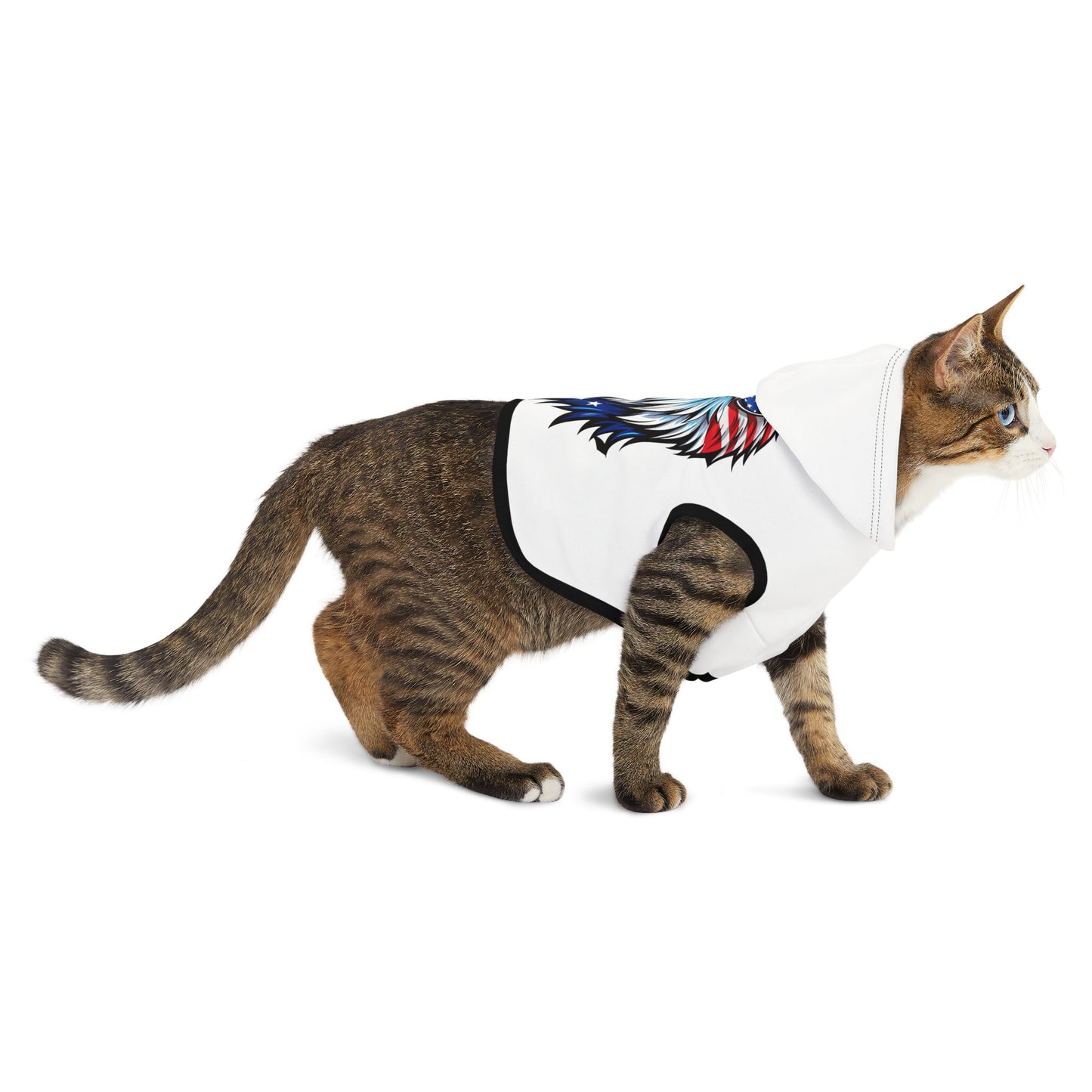 Princess Grace Patriotic Eagle Pet Hoodie USA Flag Design for Dogs