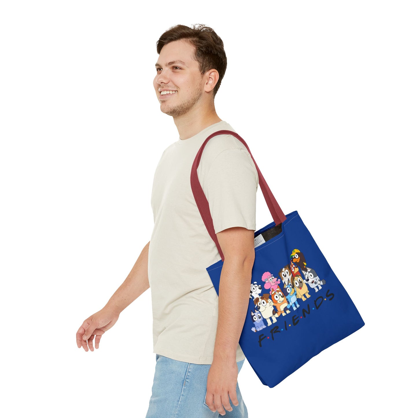 Princess Grace Bluey F.R.I.E.N.D.S. Cartoon Dog Tote Bag Fun & Playful Accessory for Dog Lovers