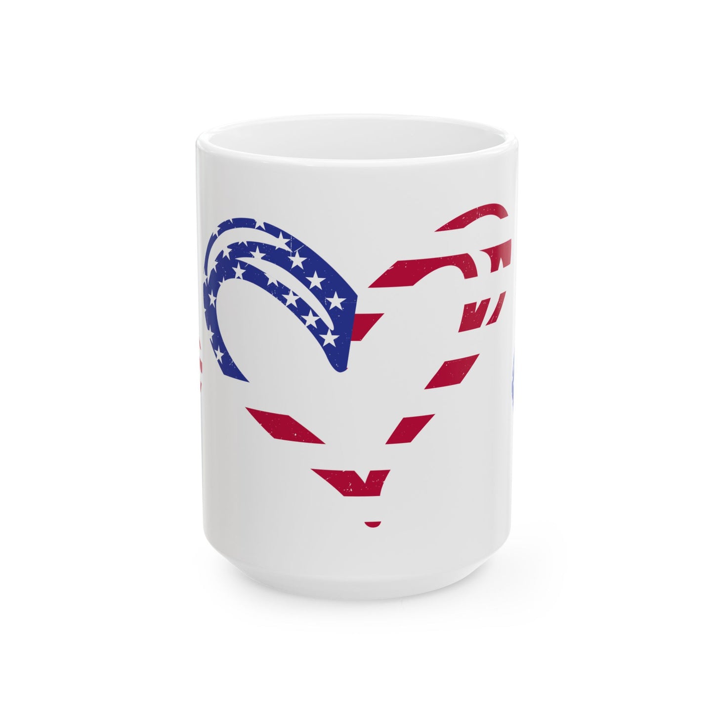Princess Grace Patriotic Heart Ceramic Mug Perfect for Holidays & Everyday Use