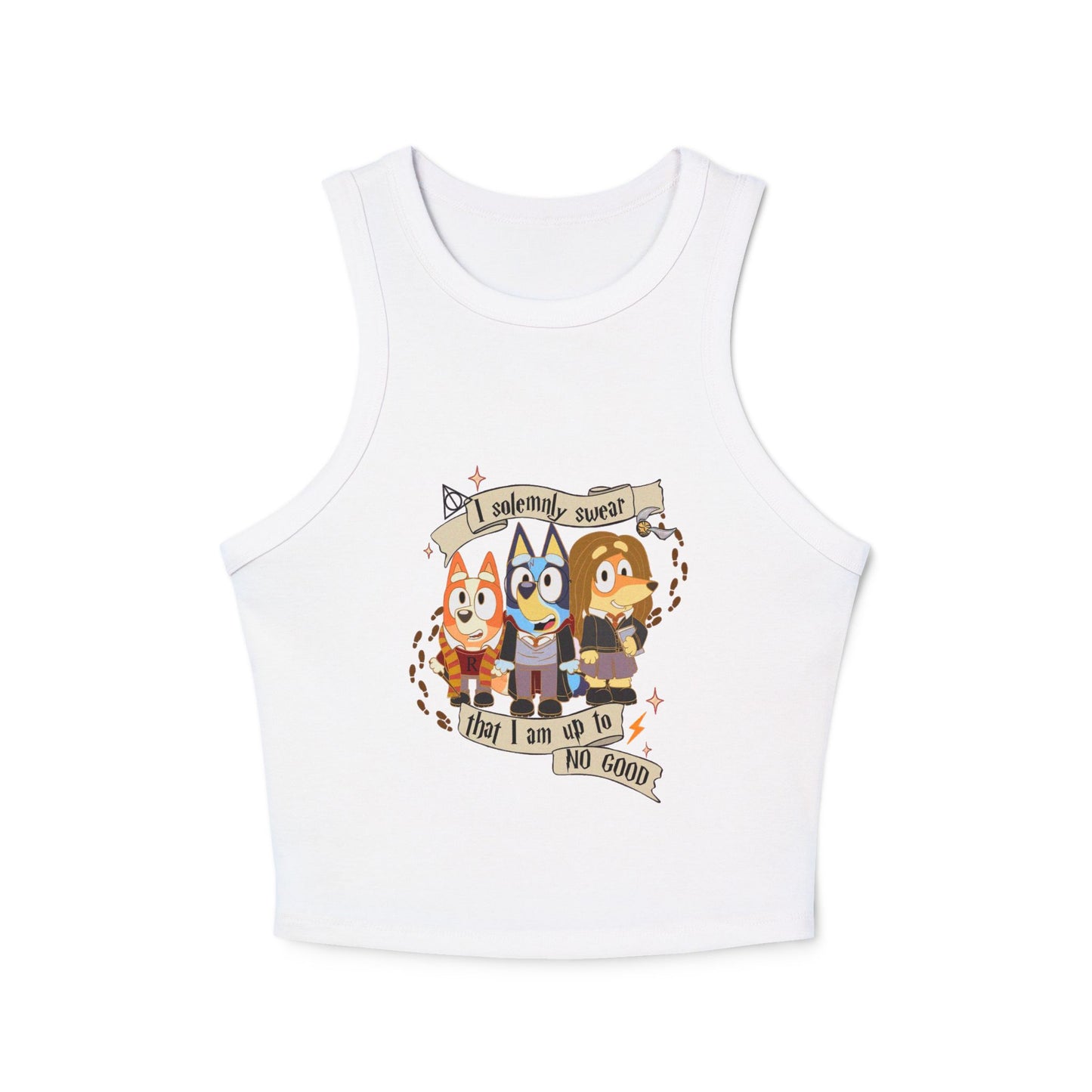 Princess Grace Funny Bluey Racer Tank Top for Women Up To No Good Vibe