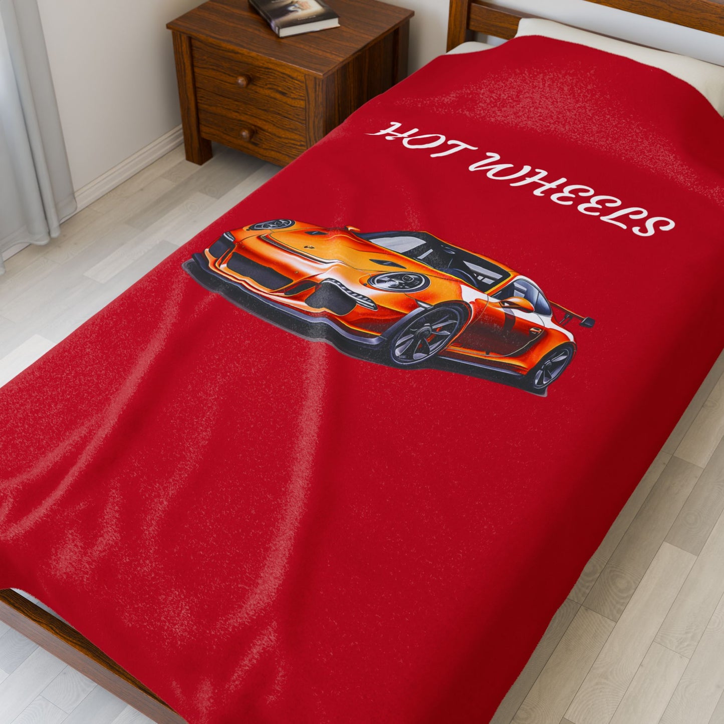 Princess Grace Hot Wheels Velveteen Plush Blanket Cozy Car Themed Throw for Kids and Car Enthusiasts