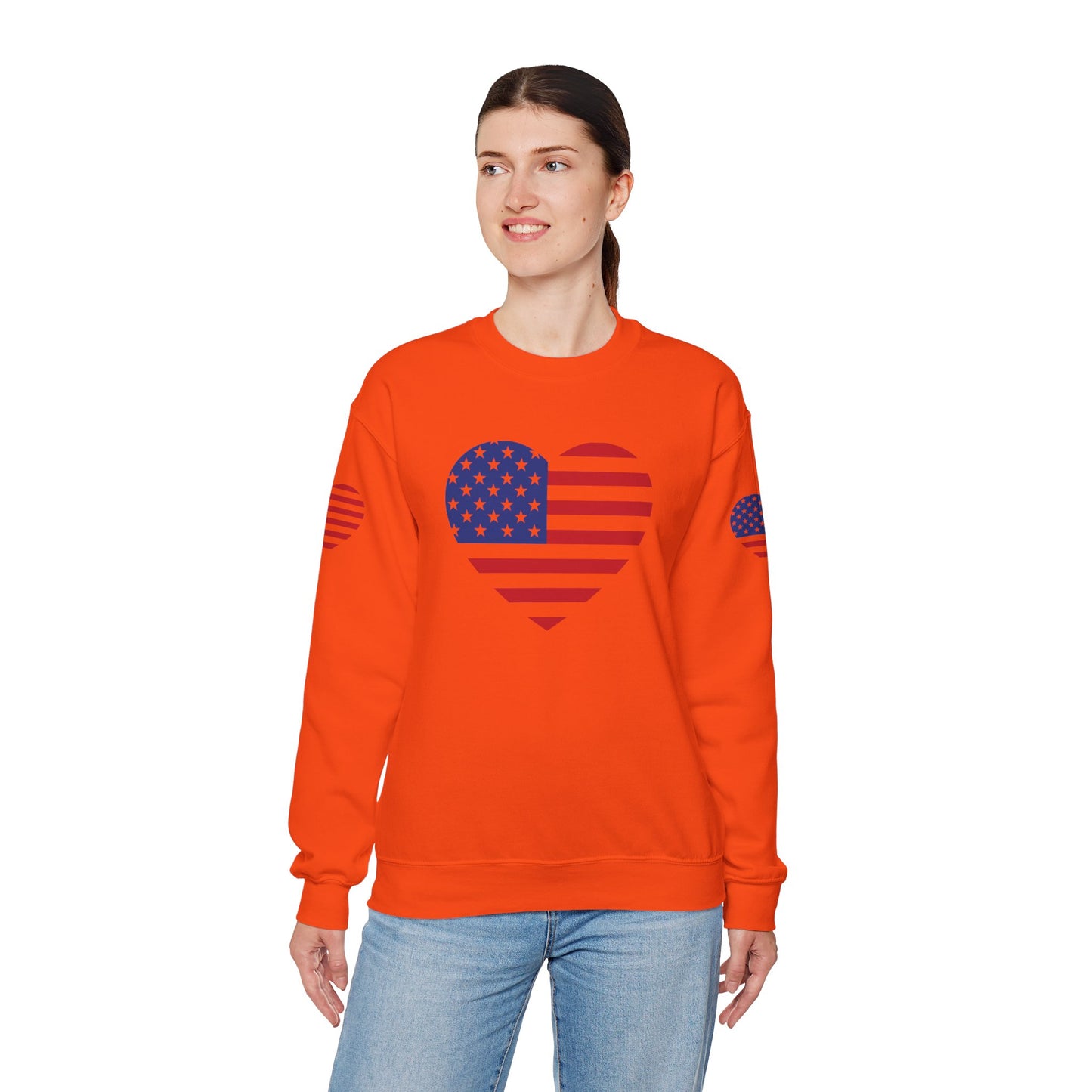 Princess Grace USA Heart Unisex Crewneck Sweatshirt Cozy American Pride
