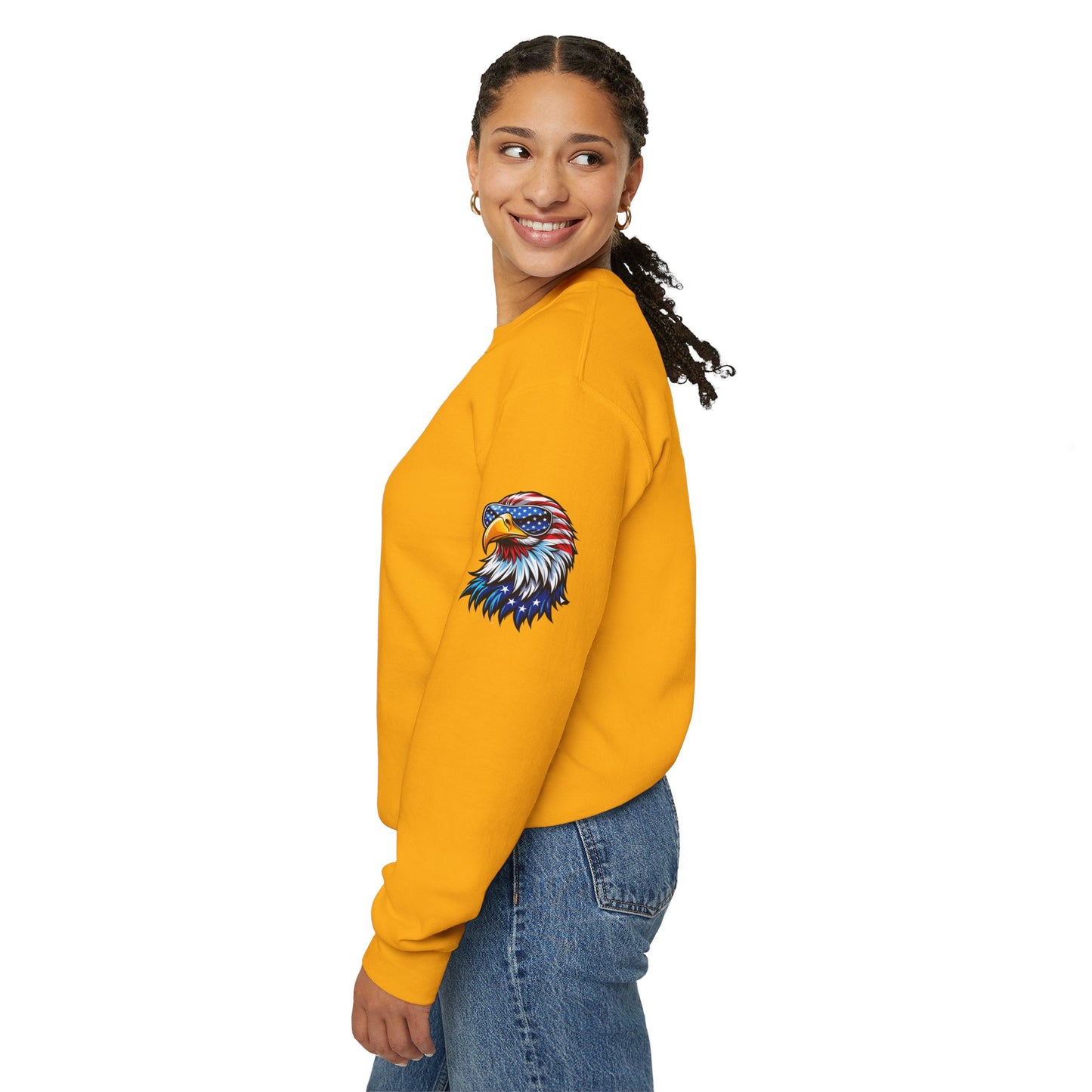 Princess Grace Patriotic Eagle Sweatshirt Unisex Heavy Blend Crewneck for Independence Day