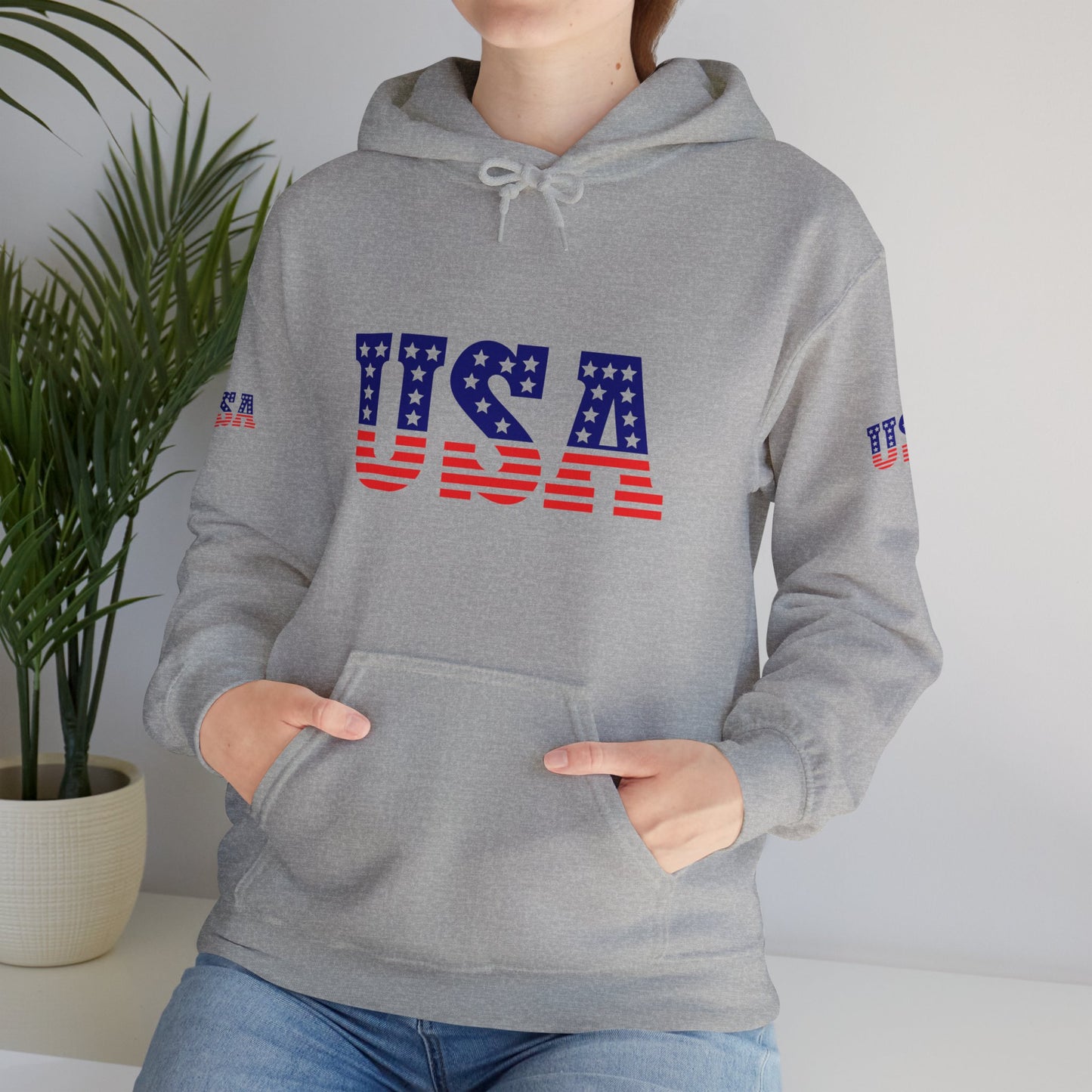 Princess Grace USA Proud Unisex Heavy Blend Hooded Sweatshirt Patriotic Eagle Design