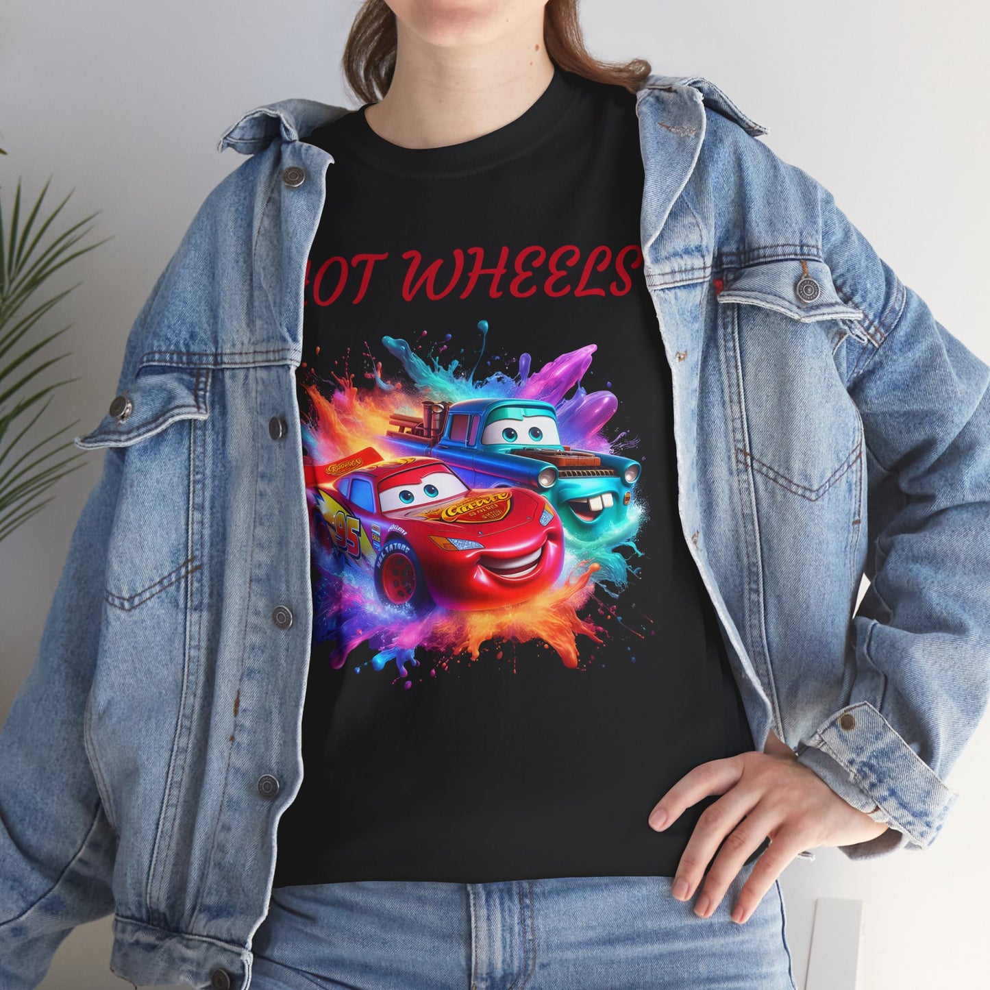 Princess Grace Hot Wheels Cotton Tee Fun and Colorful Graphic T-Shirt for Car Lovers