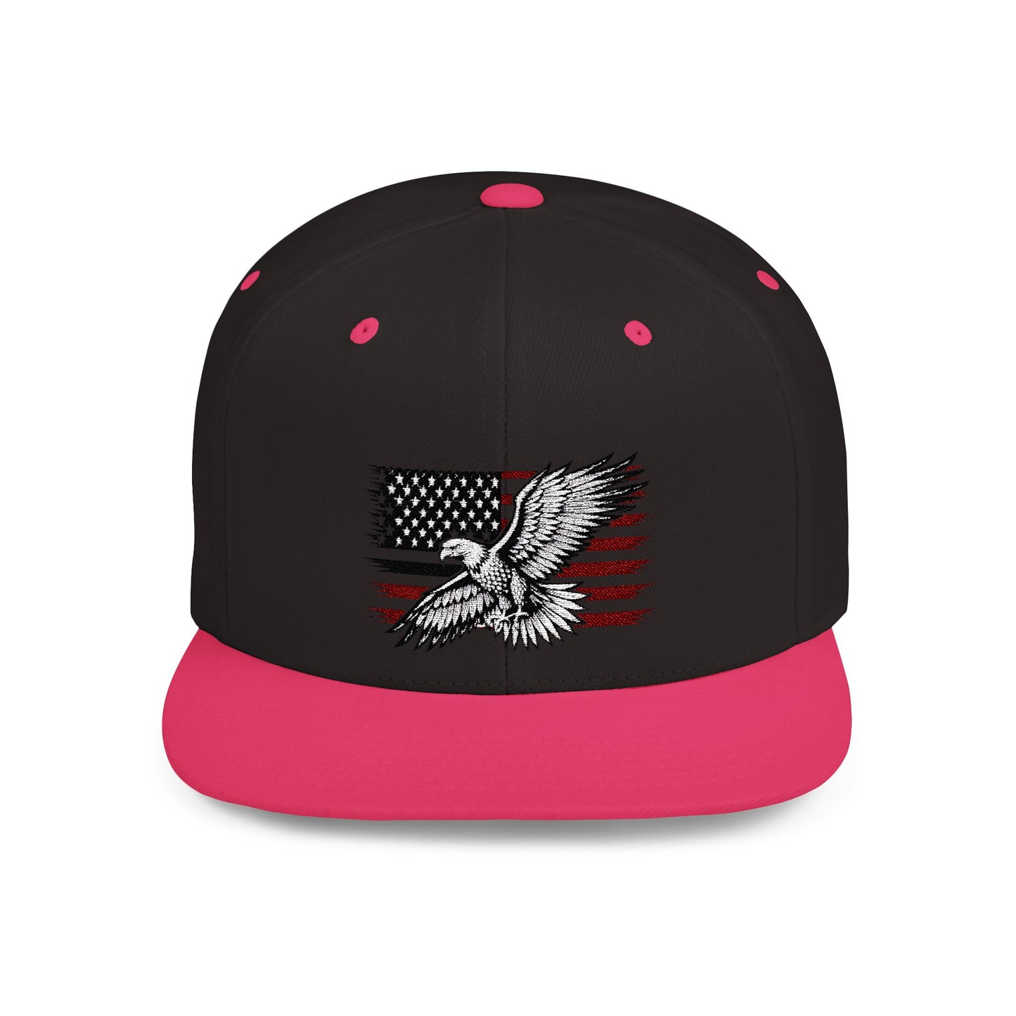 Princess Grace Eagle Embroidered Flat Bill Snapback Hat Patriotic Style for Outdoor Enthusiasts