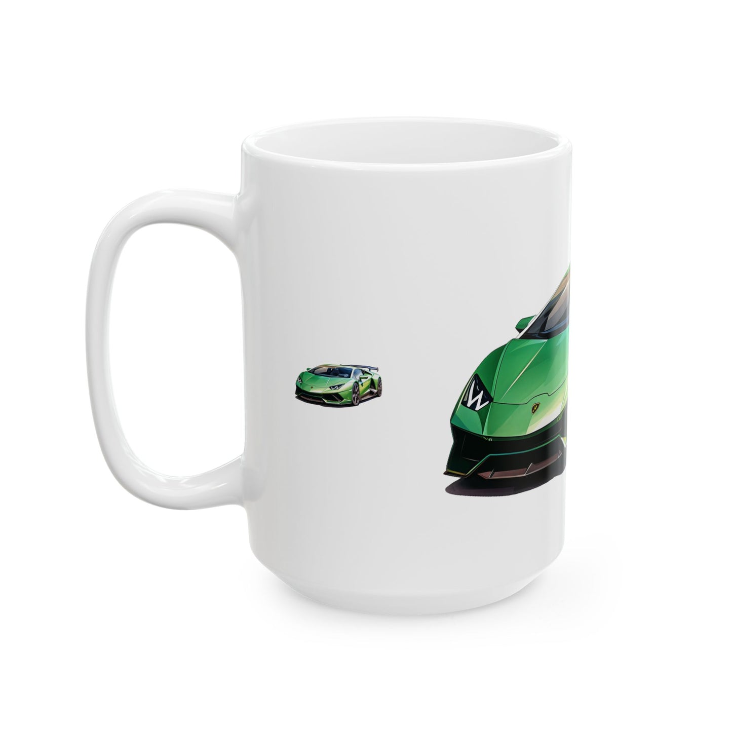 Princess Grace Lamborghini Green Sports Car Ceramic Mug Perfect Gift for Car Enthusiasts